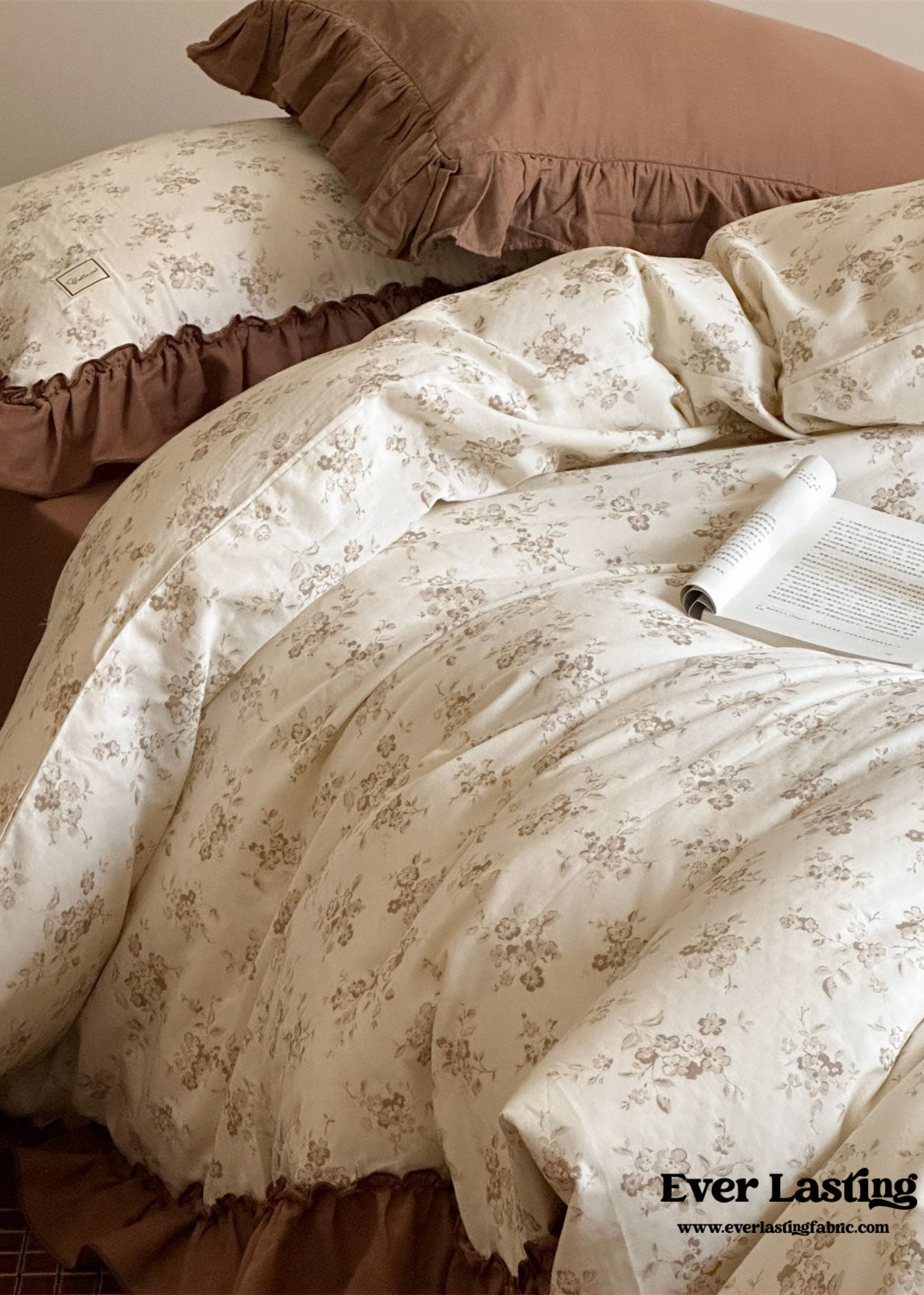 Cottage Inspired Ruffle Bedding Set - Soft Blue