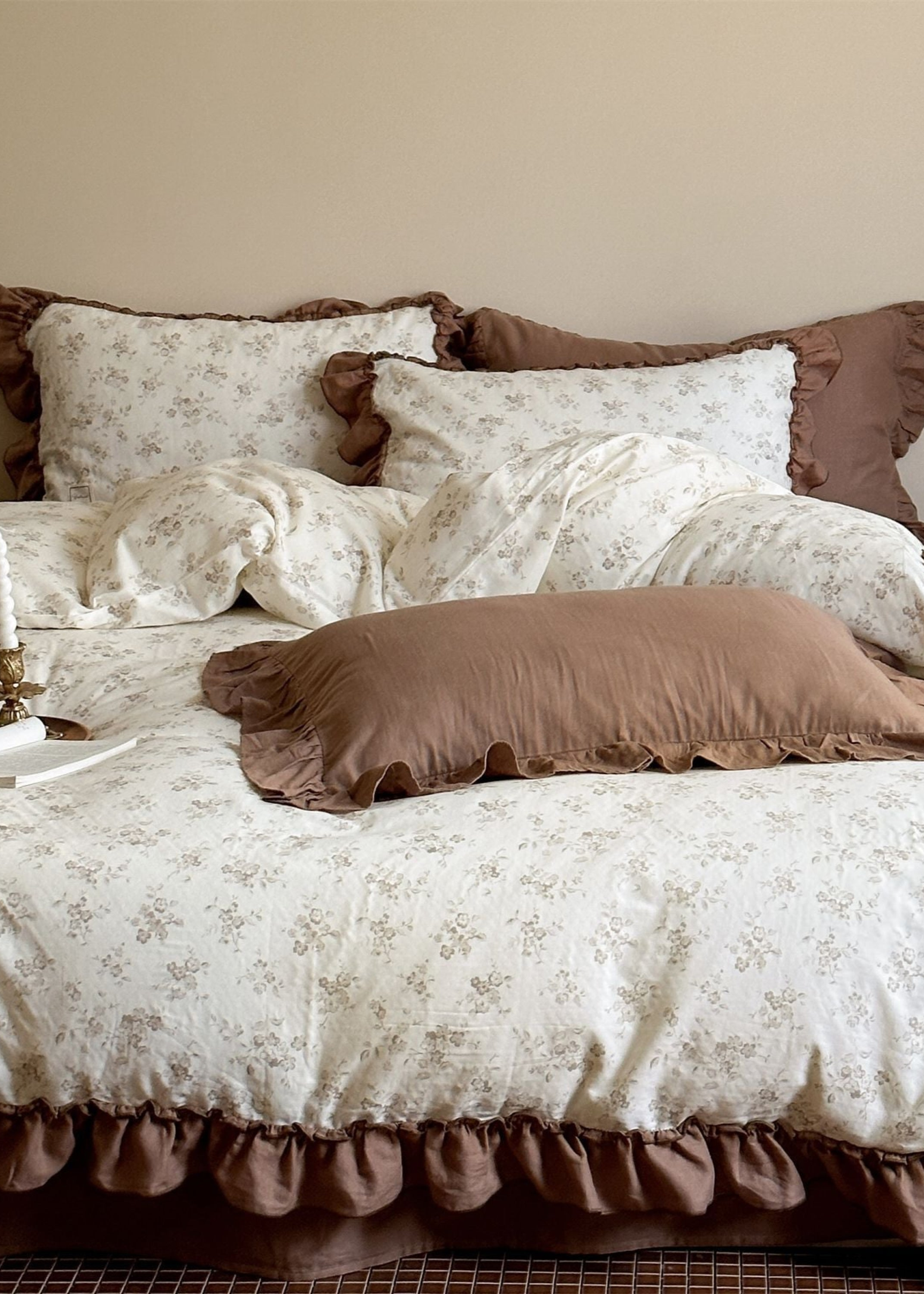 Cottage Inspired Ruffle Bedding Set - Soft Blue