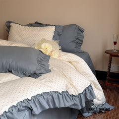 Cottage Inspired Ruffle Bedding Set - Soft Blue