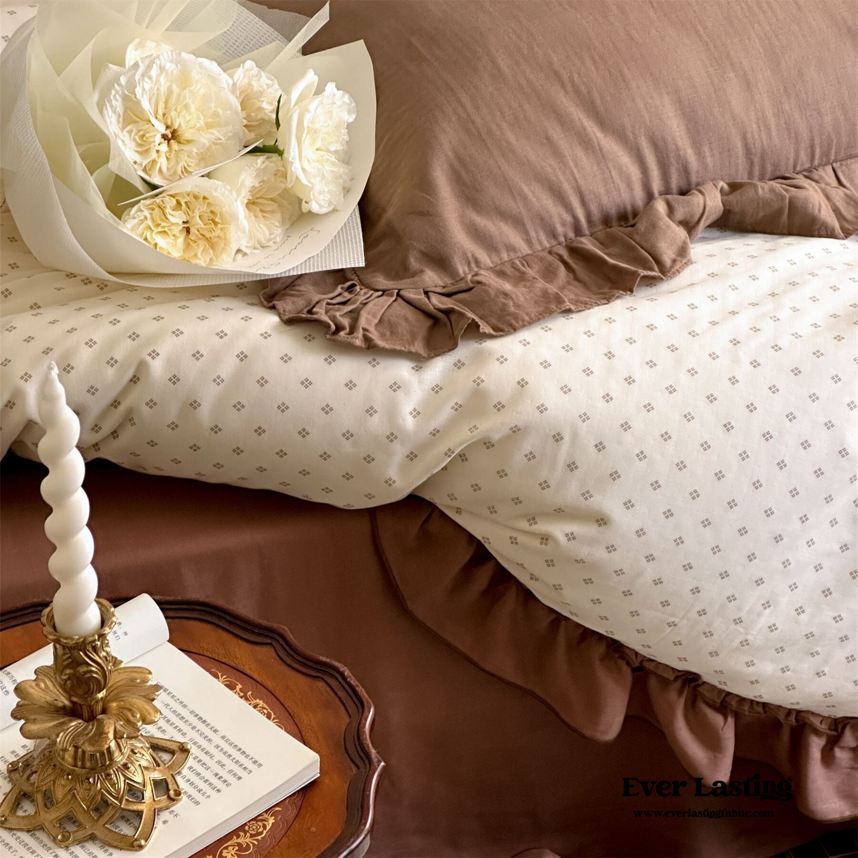 Cottage Inspired Ruffle Bedding Set - Soft Blue