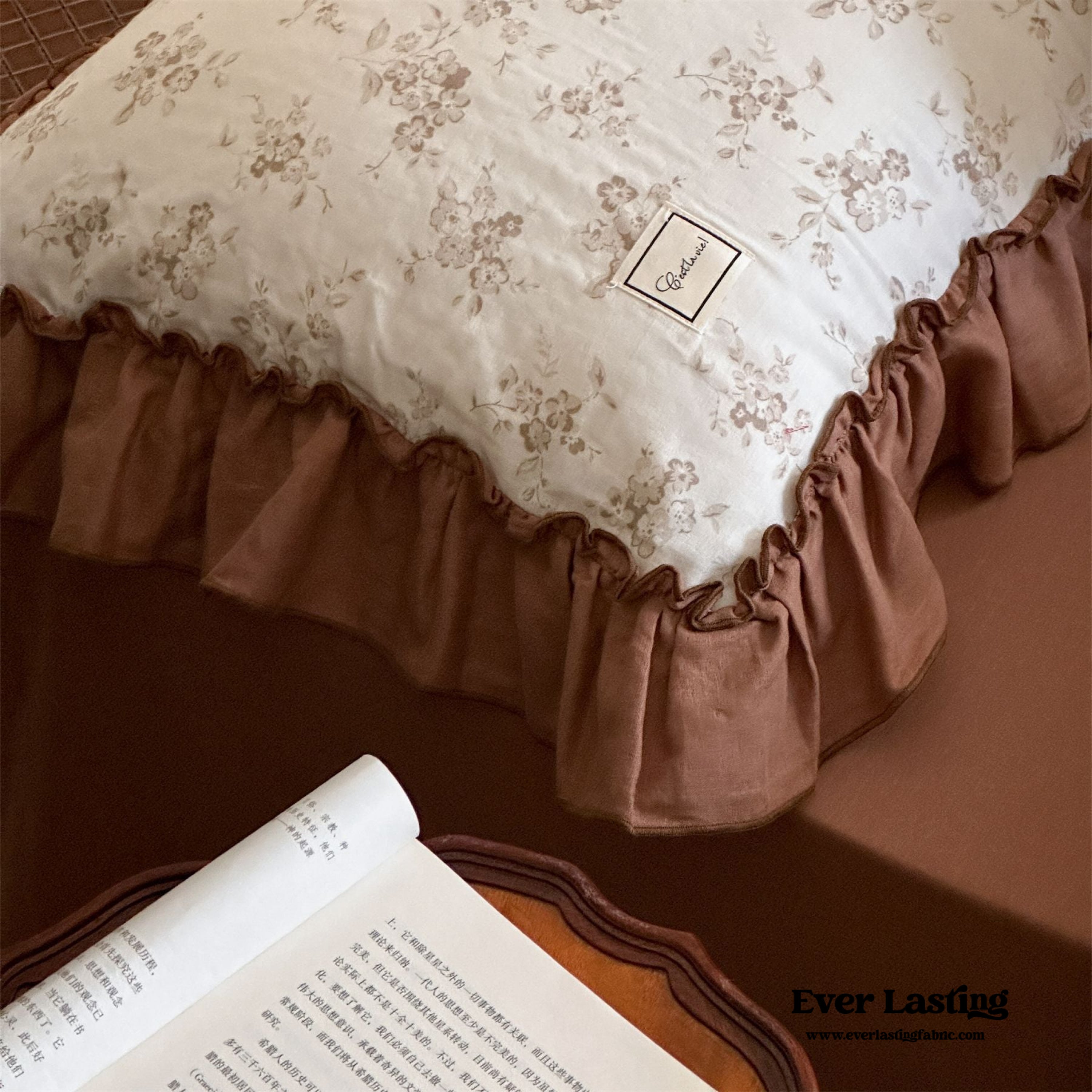 Cottage Inspired Ruffle Bedding Set - Soft Blue