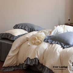 Cottage Inspired Ruffle Bedding Set - Soft Blue