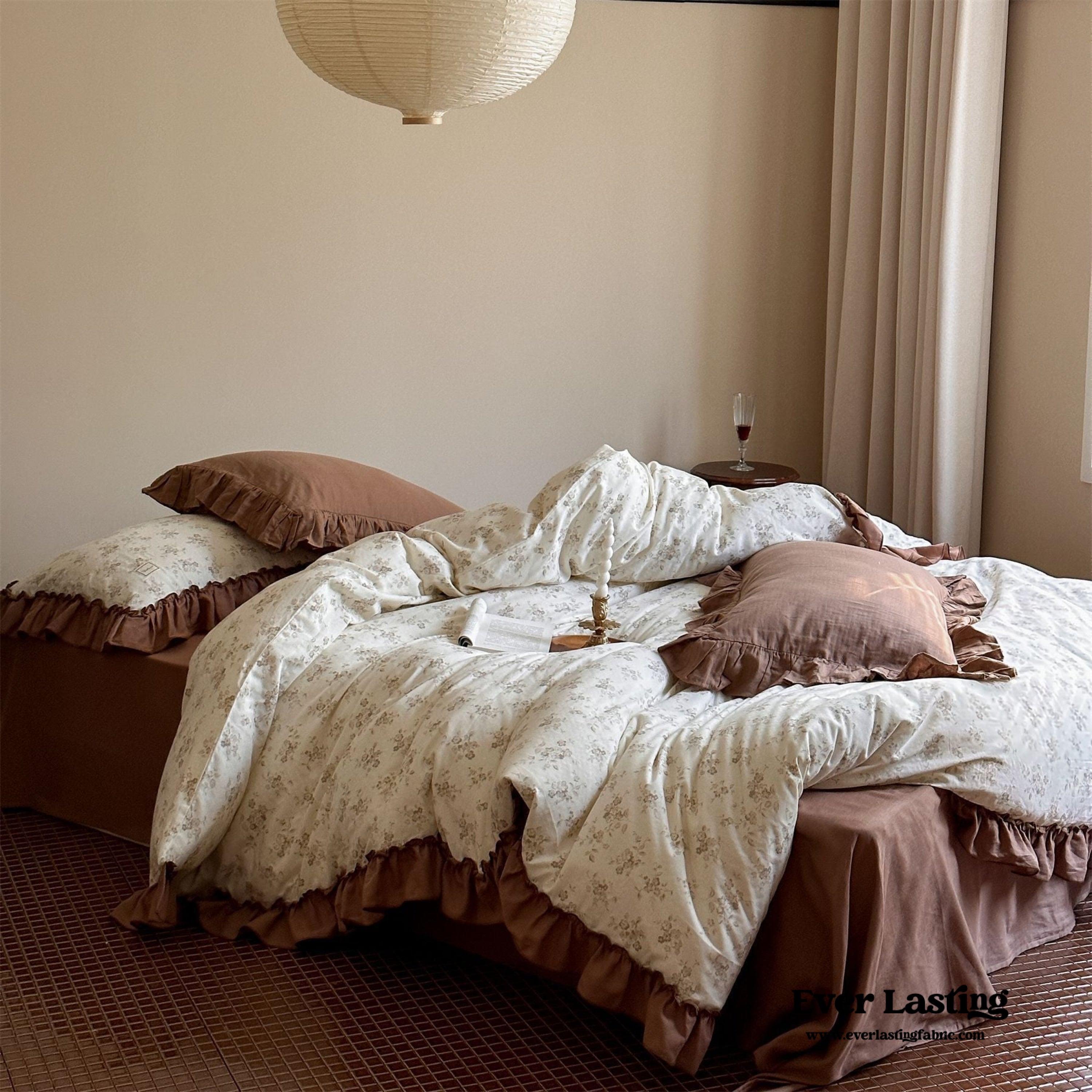 Cottage Inspired Ruffle Bedding Set - Soft Blue