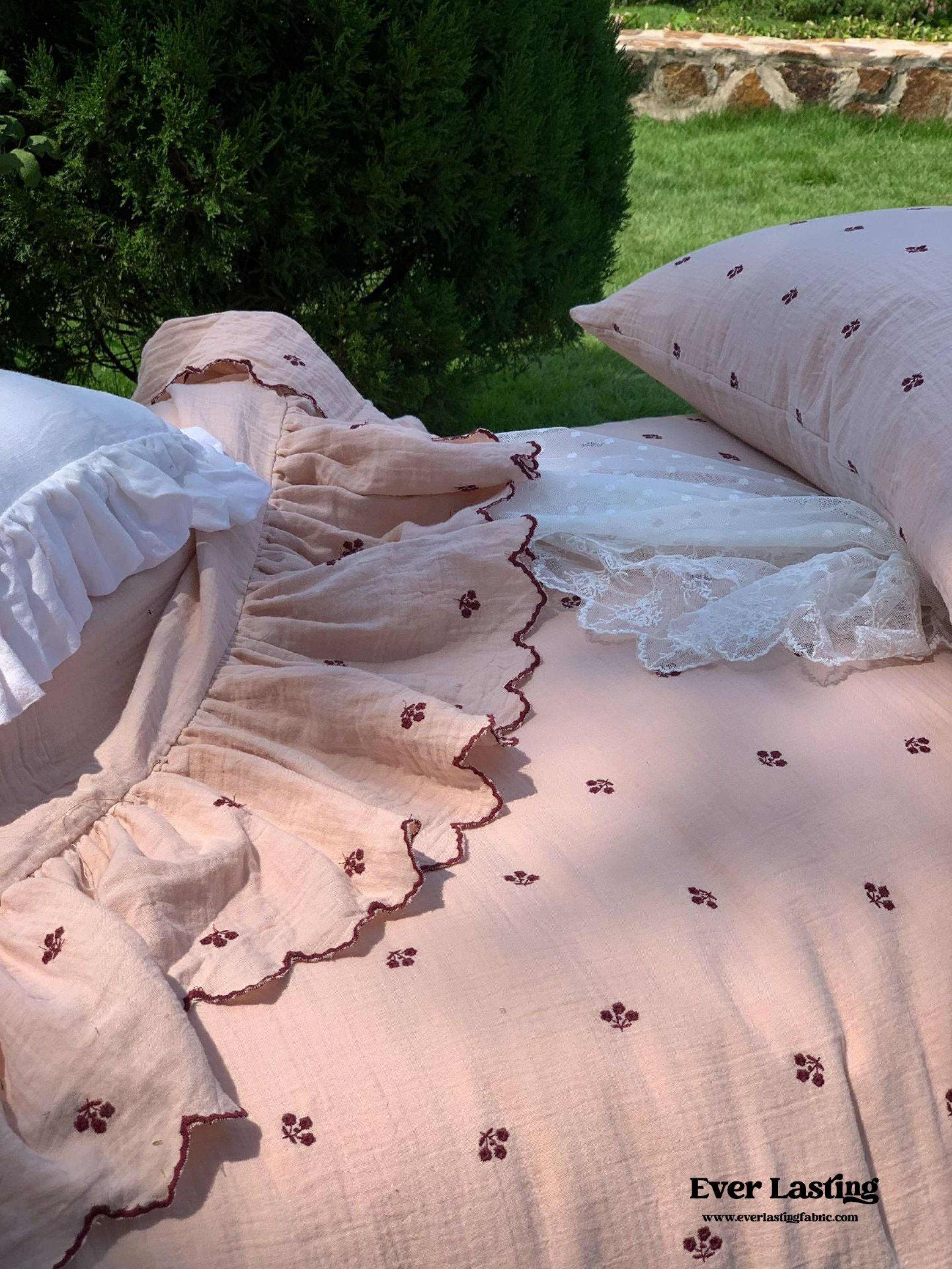 Cottage Pink Ruffle Bedding Bundle