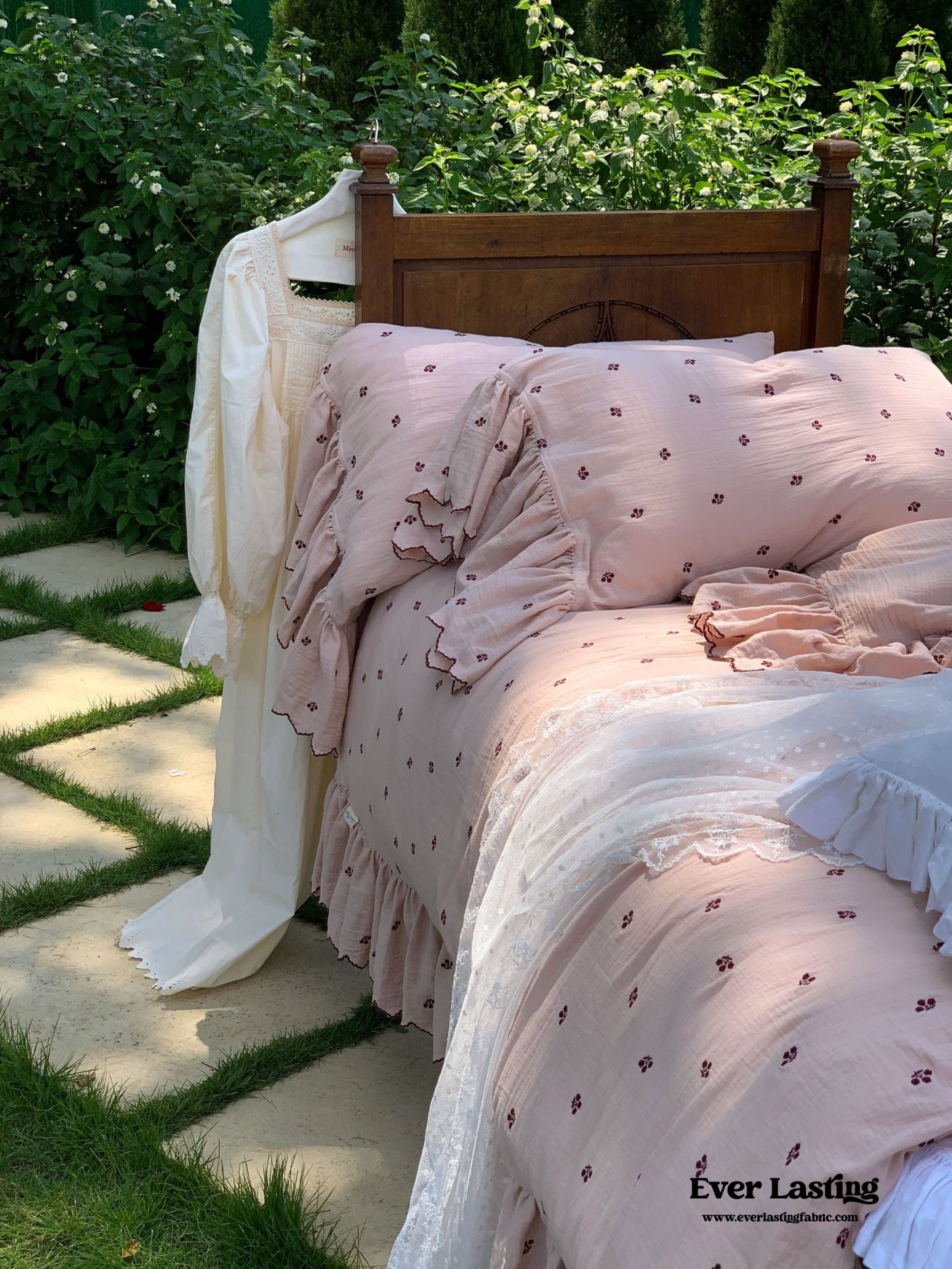 Cottage Ruffle Bedding Cottage Pink Ruffle Bedding Set – MagChic