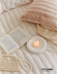 Cozy Earth Tone Milk Velvet Bedding Set - White