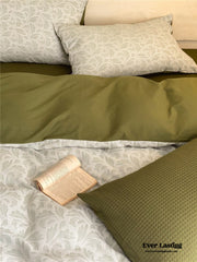 Daisy Waffle Bedding Set - Green