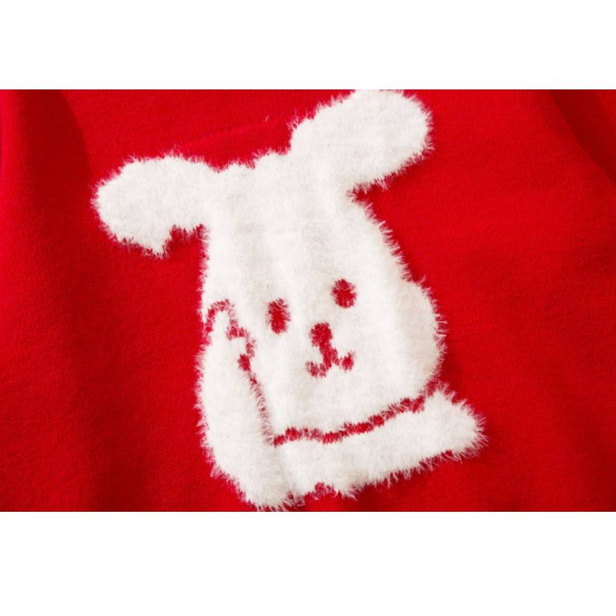 Rabbit Pattern Turtleneck Sweater