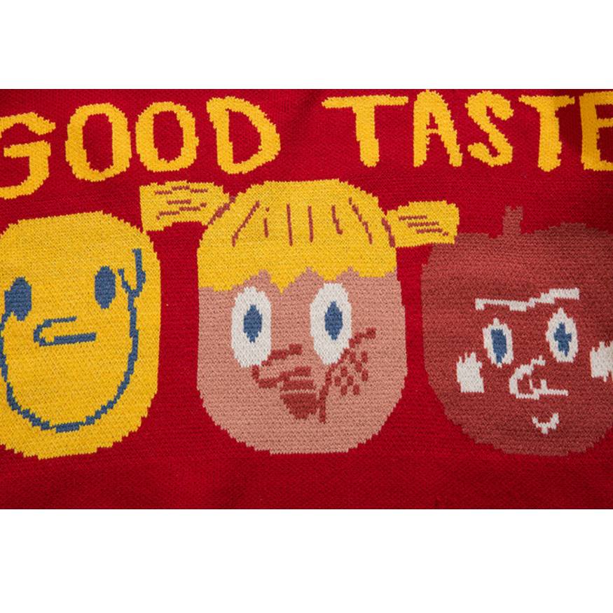 "GOOD TASTE" Cartoon Knit Sweater