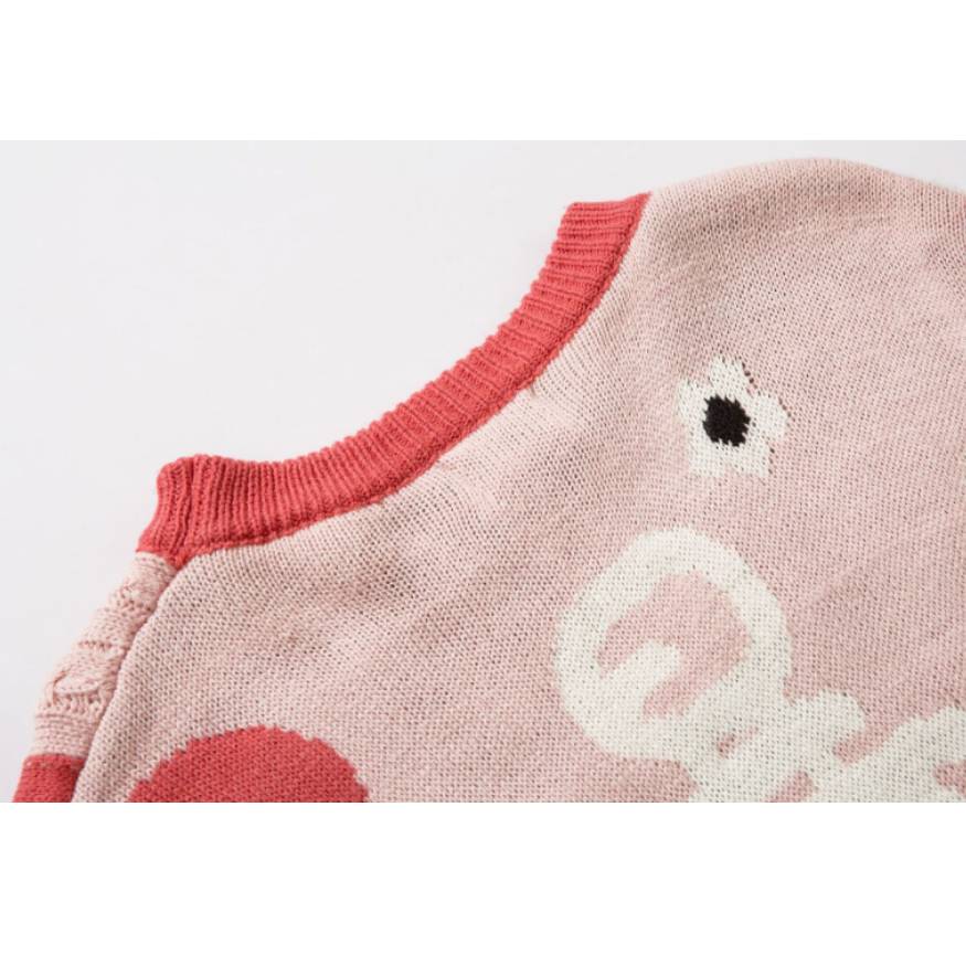 Rabbit & Persimmon Pattern Knit Sweater