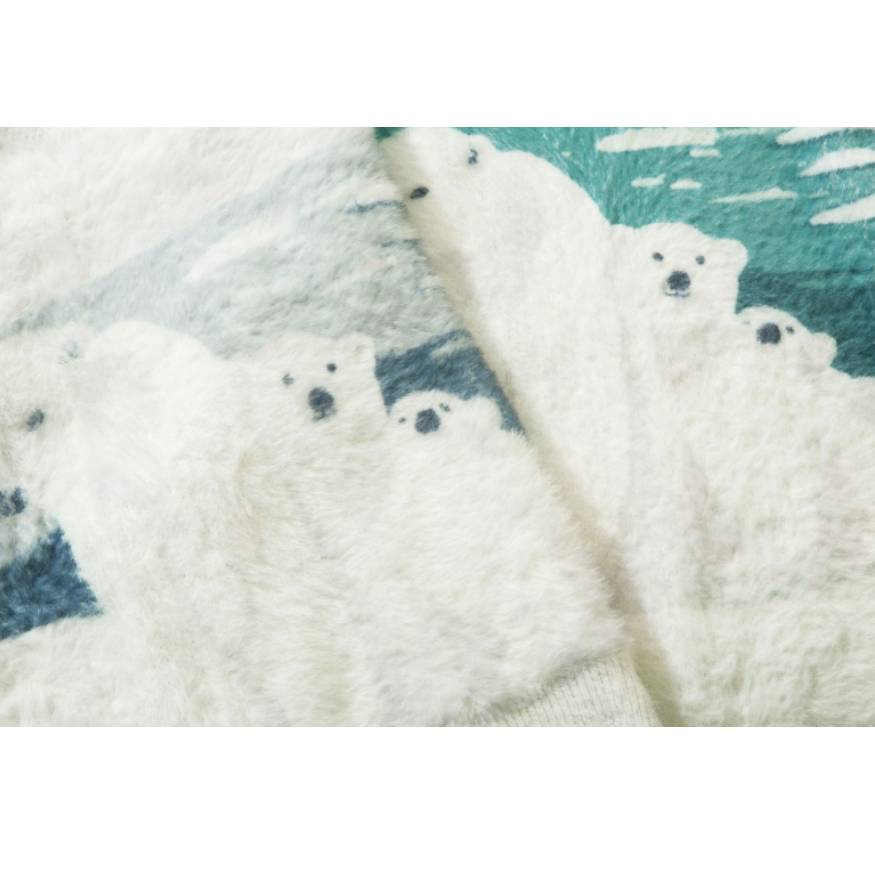 Cute Polar Bear Pattern Fuzzy Sweater