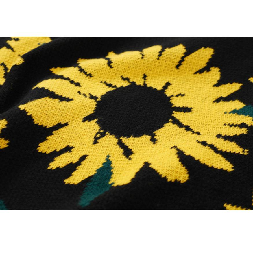 Sunflower Pattern Embroidery Knit Sweater