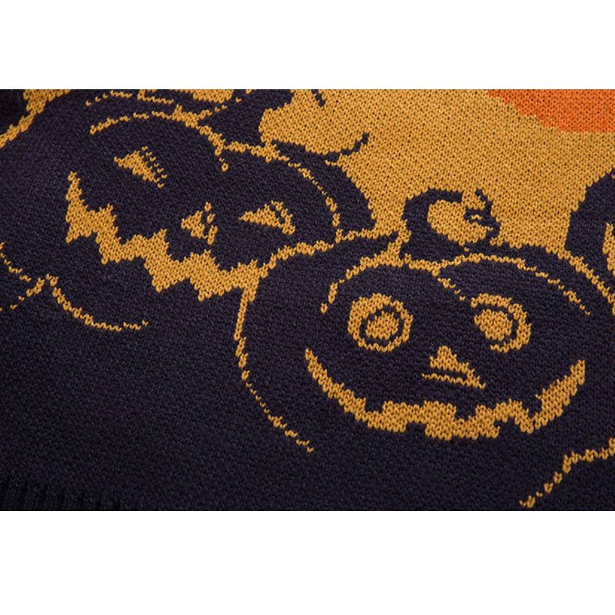 Happy Halloween Pullover mit Kürbismuster