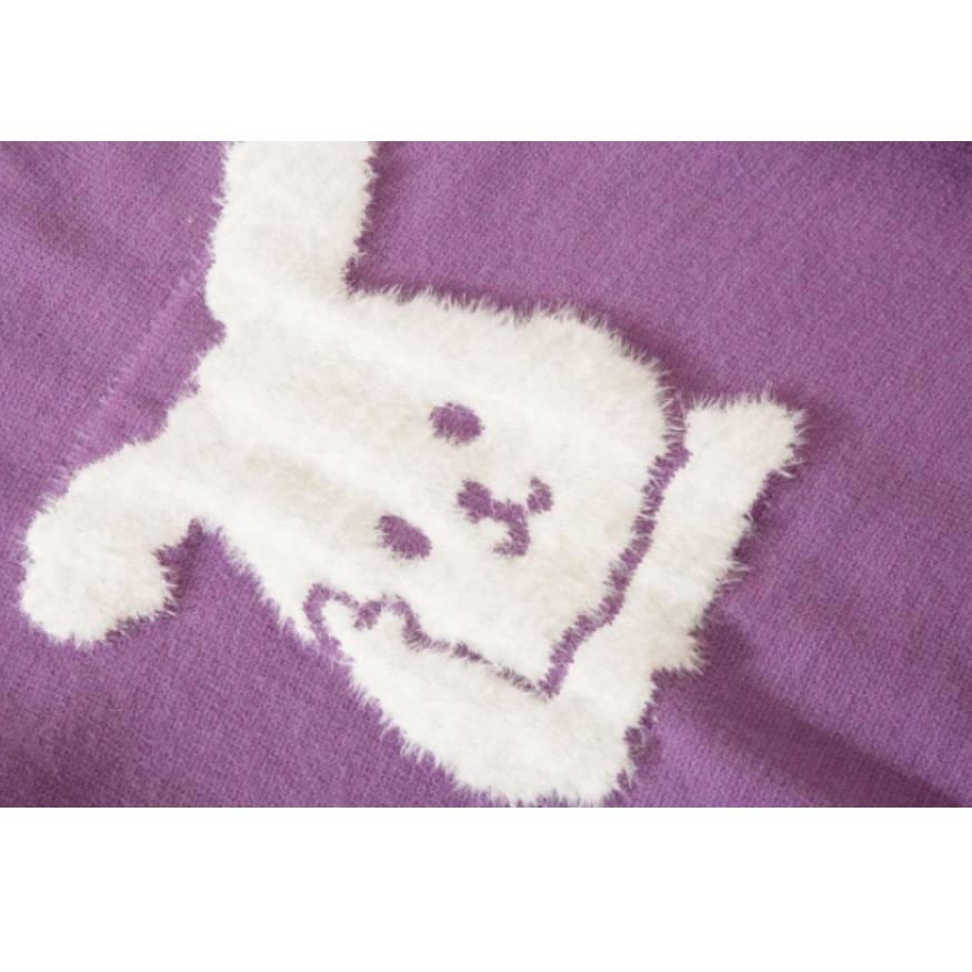 Cartoon Rabbit Pattern Knit Sweater