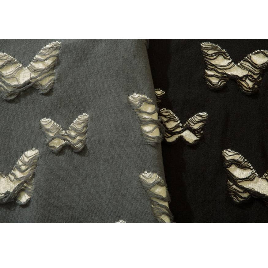 Ripped Butterfly Pattern Sweater