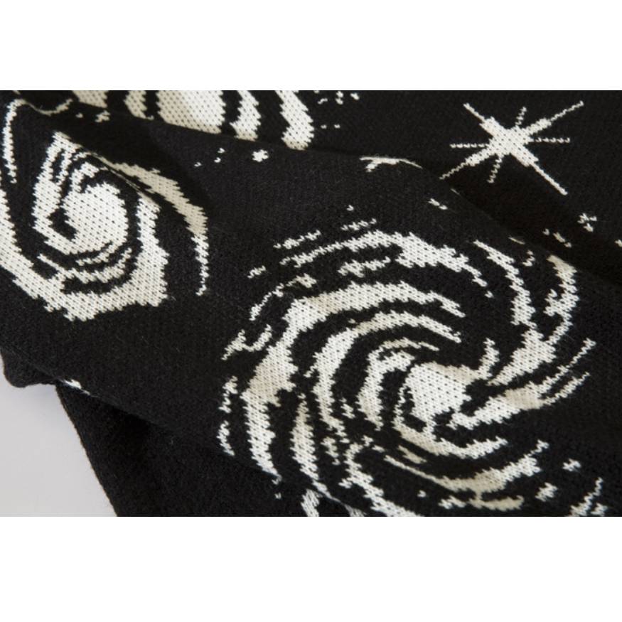 Ripped Hem Twinkle Star Pattern Sweater