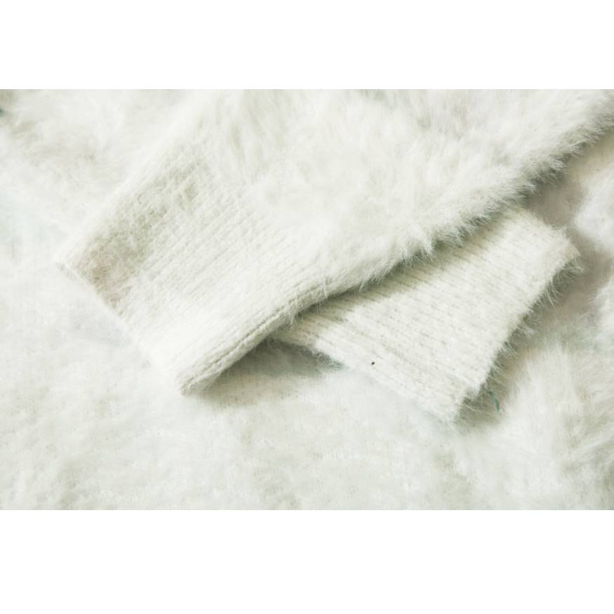 Cute Polar Bear Pattern Fuzzy Sweater