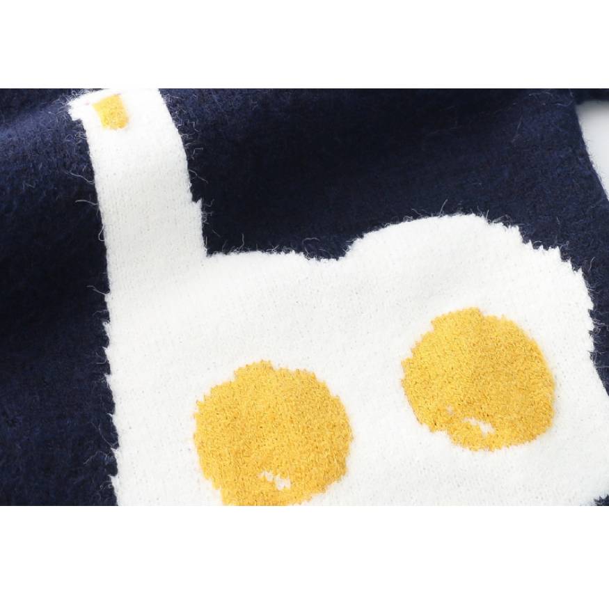 Childlike Duck Pattern Cardigan Sweater