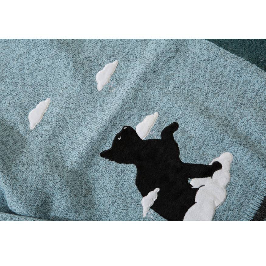 Suéter con estampado de gato y nube