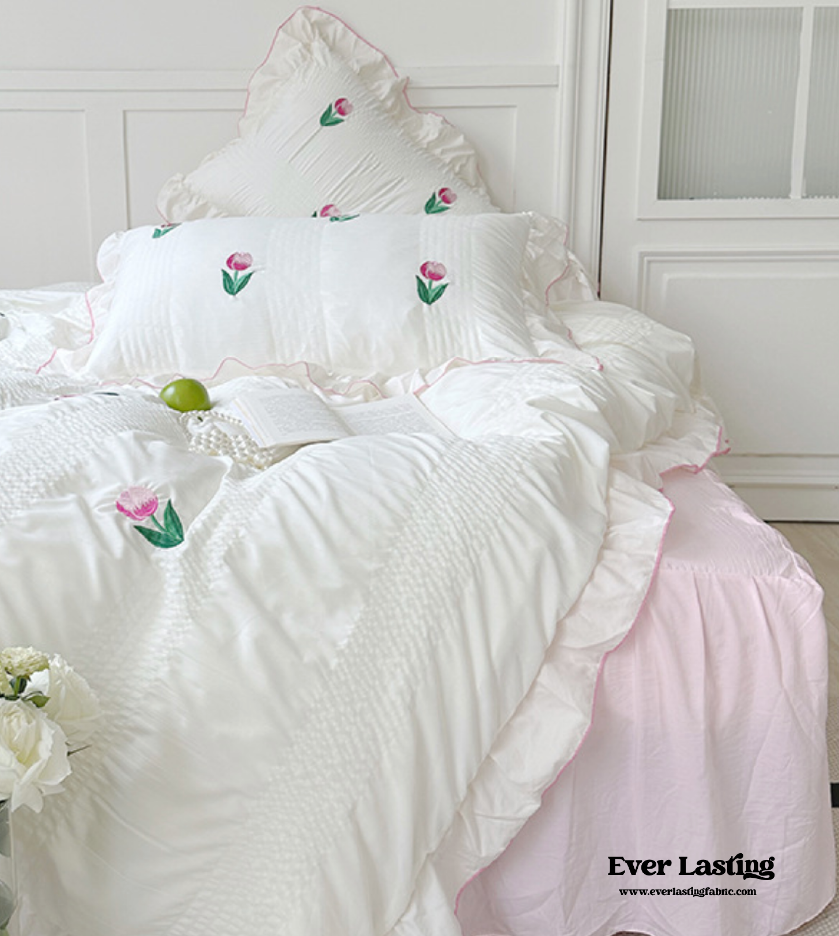 Dreamy Embroidered Ruffle Bedding Bundle