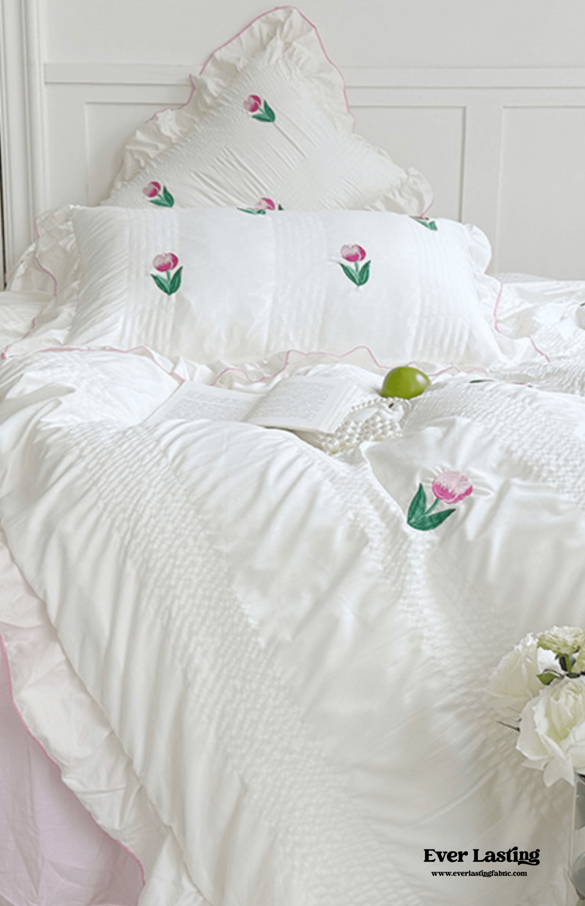 Dreamy Embroidered Ruffle Bedding Bundle