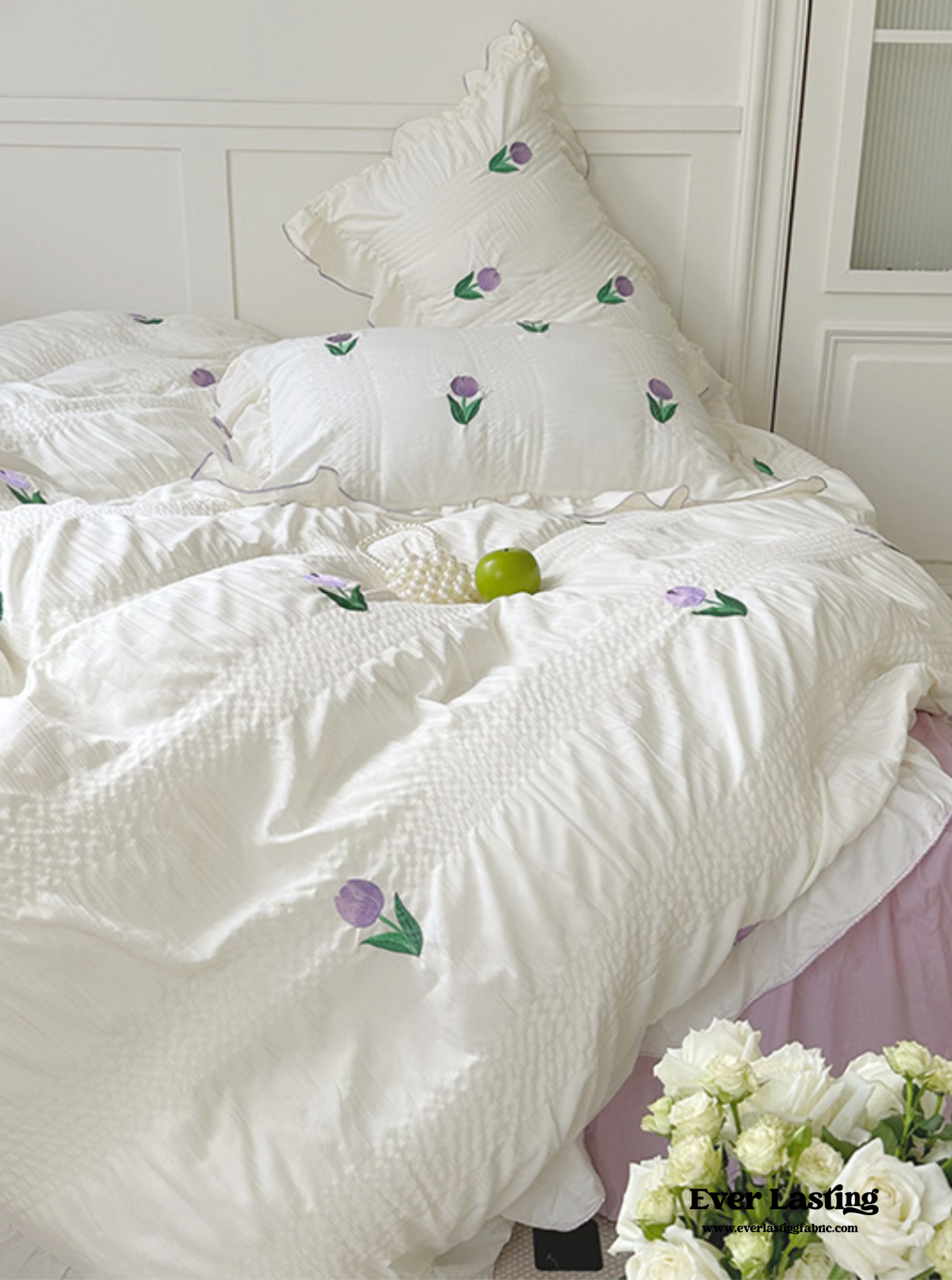 Dreamy Embroidered Ruffle Bedding Bundle