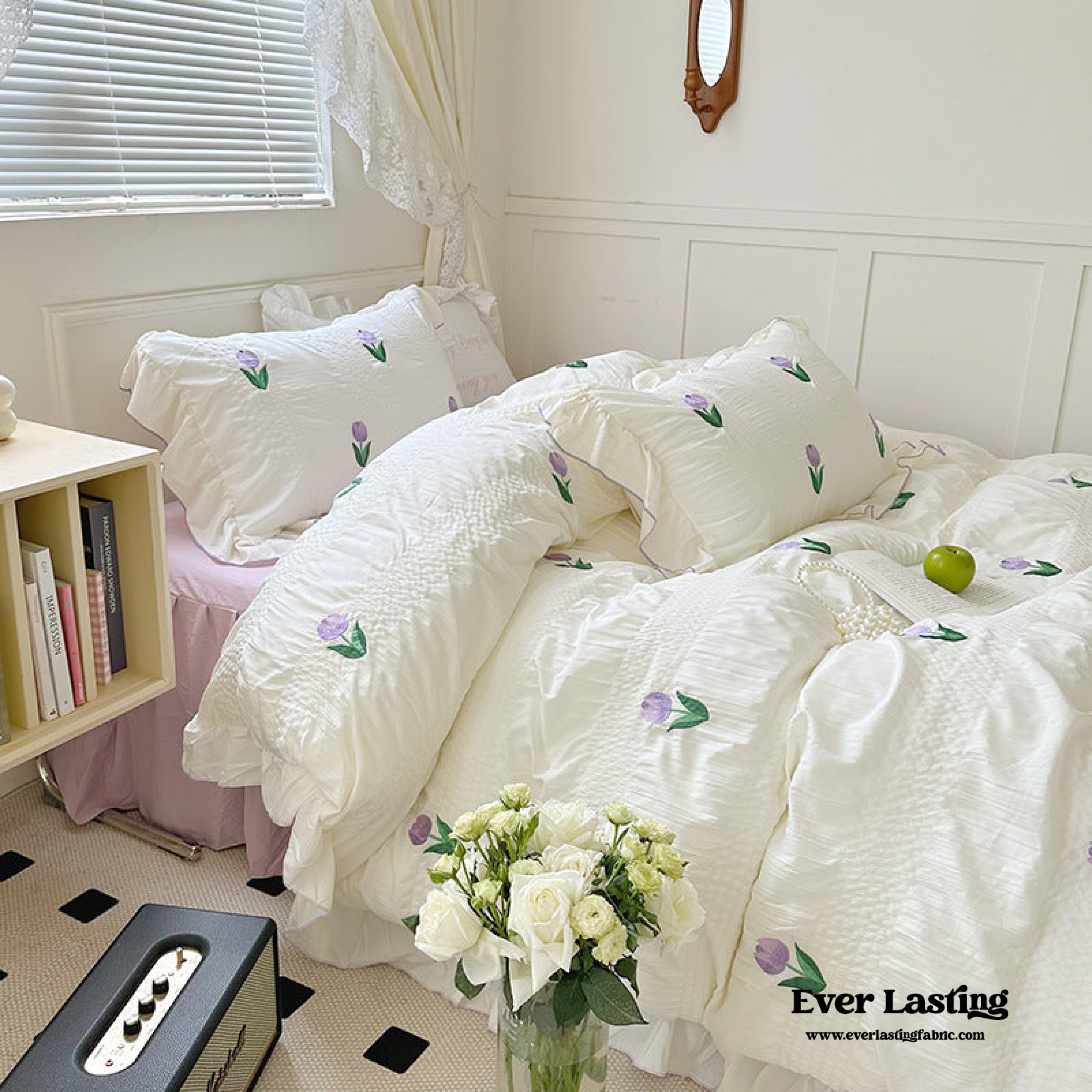 Dreamy Embroidered Ruffle Bedding Bundle