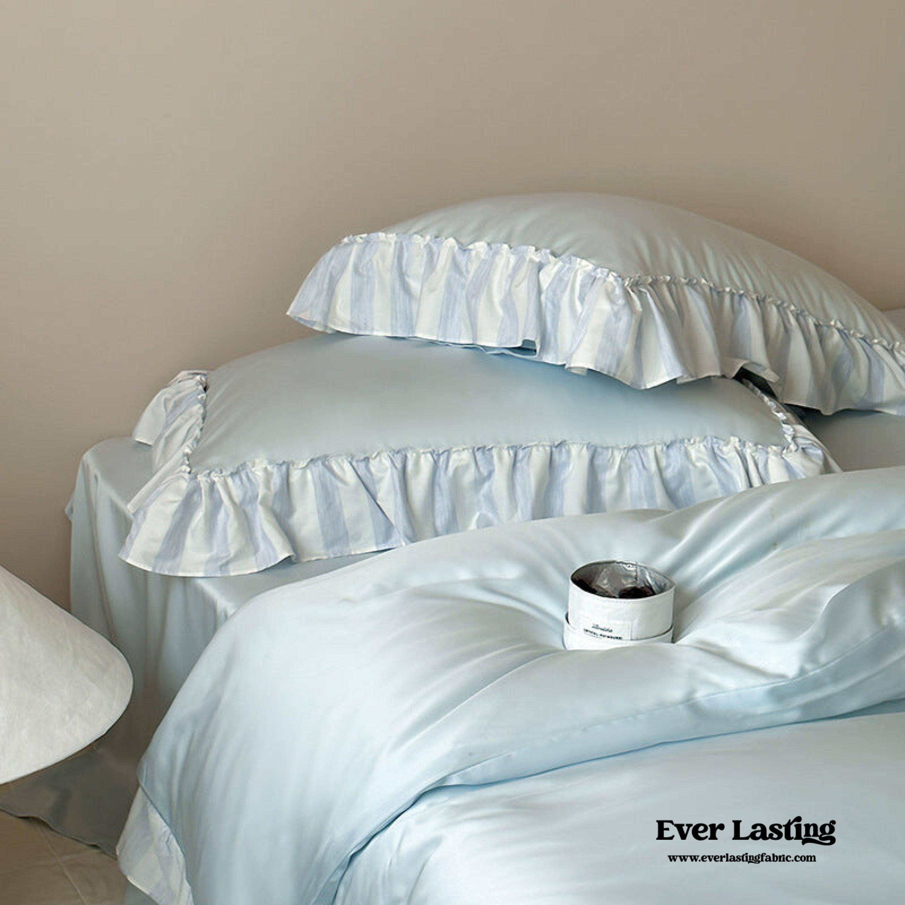Dreamy Silky Ruffle Tencel Bedding Set - Pink