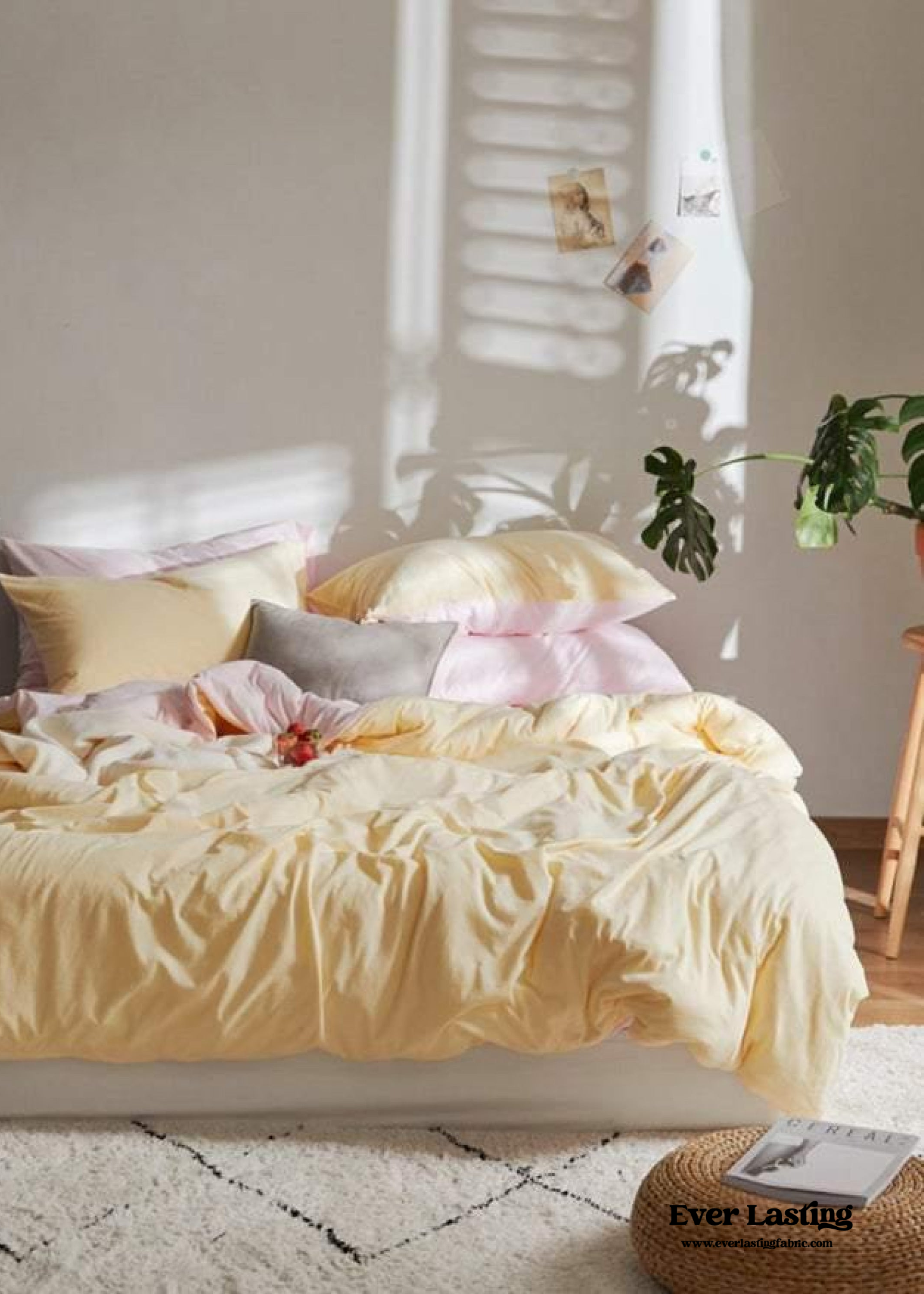 Duo Bedding Set - Yellow + Pink