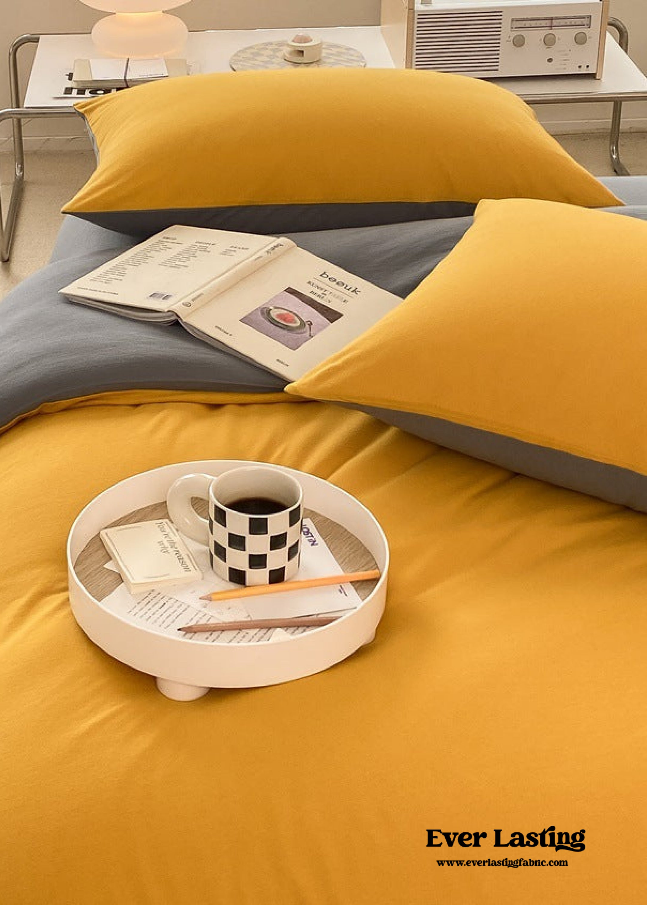 Duo Earth Tone Jersey Knit Bedding Set - Pink Beige