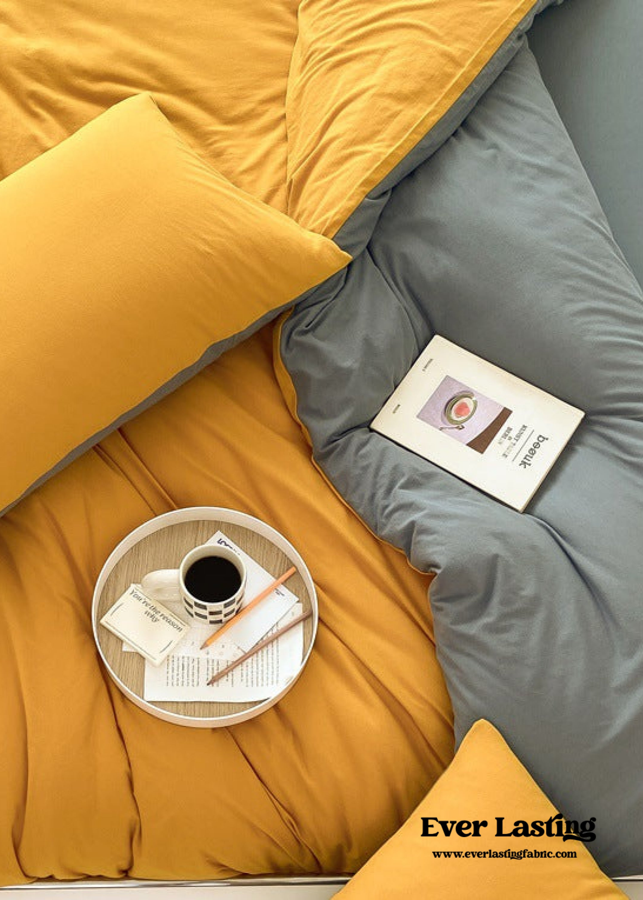 Duo Earth Tone Jersey Knit Bedding Set - White Beige