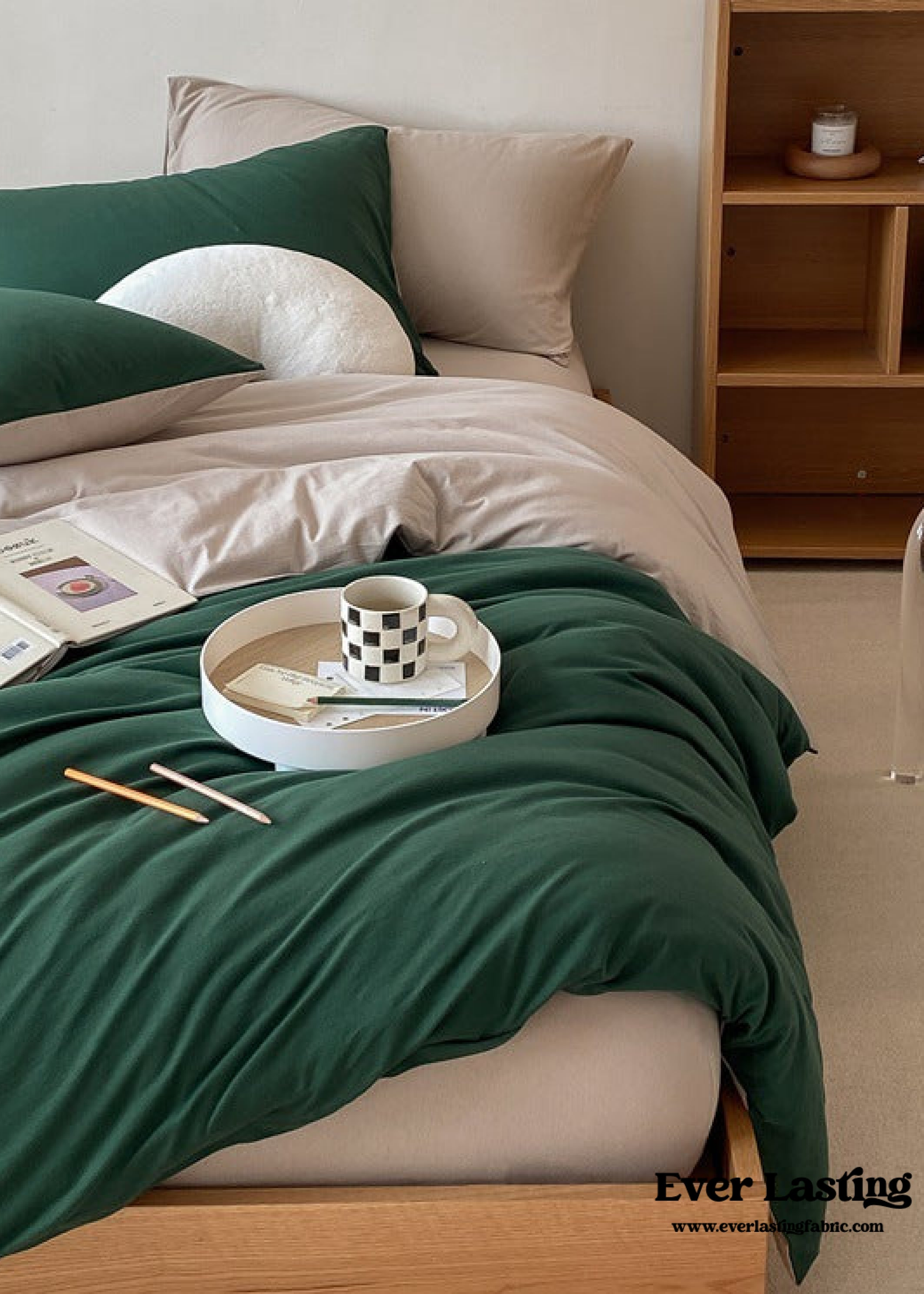 Duo Earth Tone Jersey Knit Bedding Set - Pink Beige