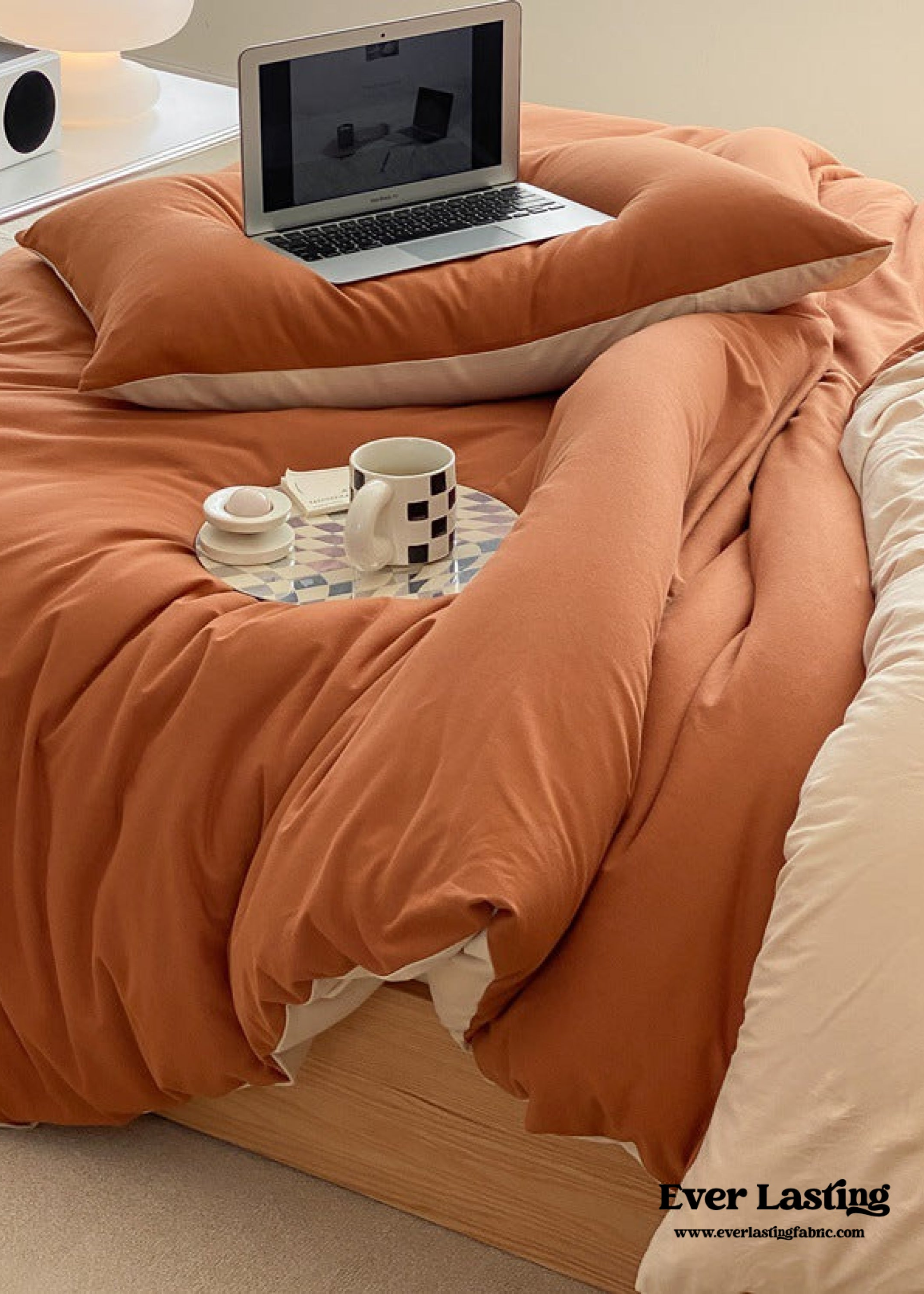 Duo Earth Tone Jersey Knit Bedding Set - Pink Beige