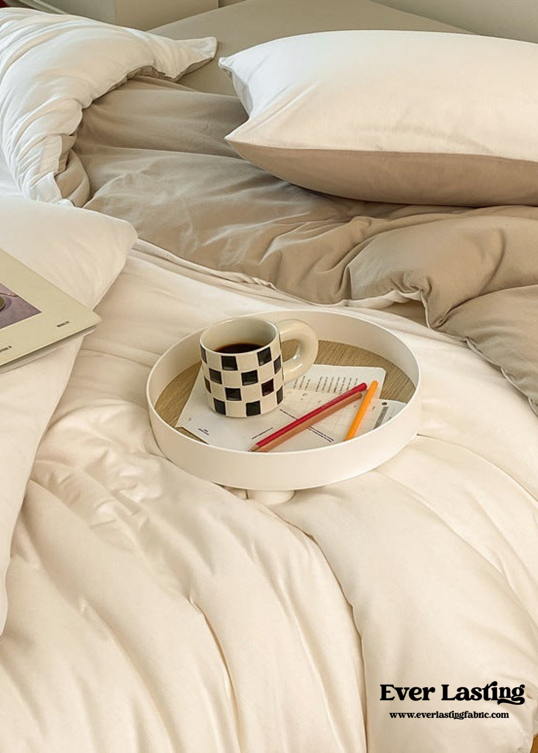 Duo Earth Tone Jersey Knit Bedding Set - Pink Beige