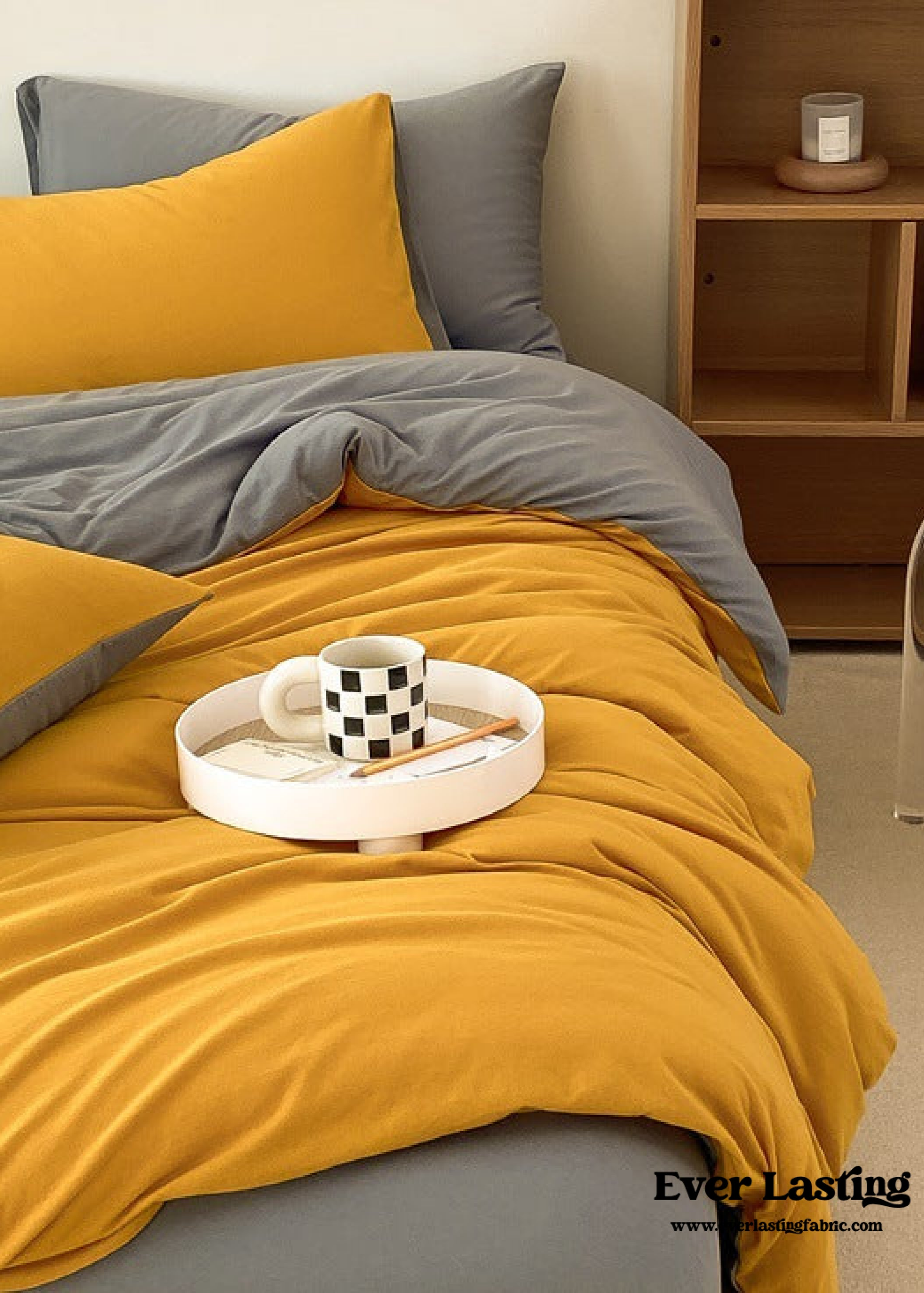 Duo Earth Tone Jersey Knit Bedding Set - Pink Beige