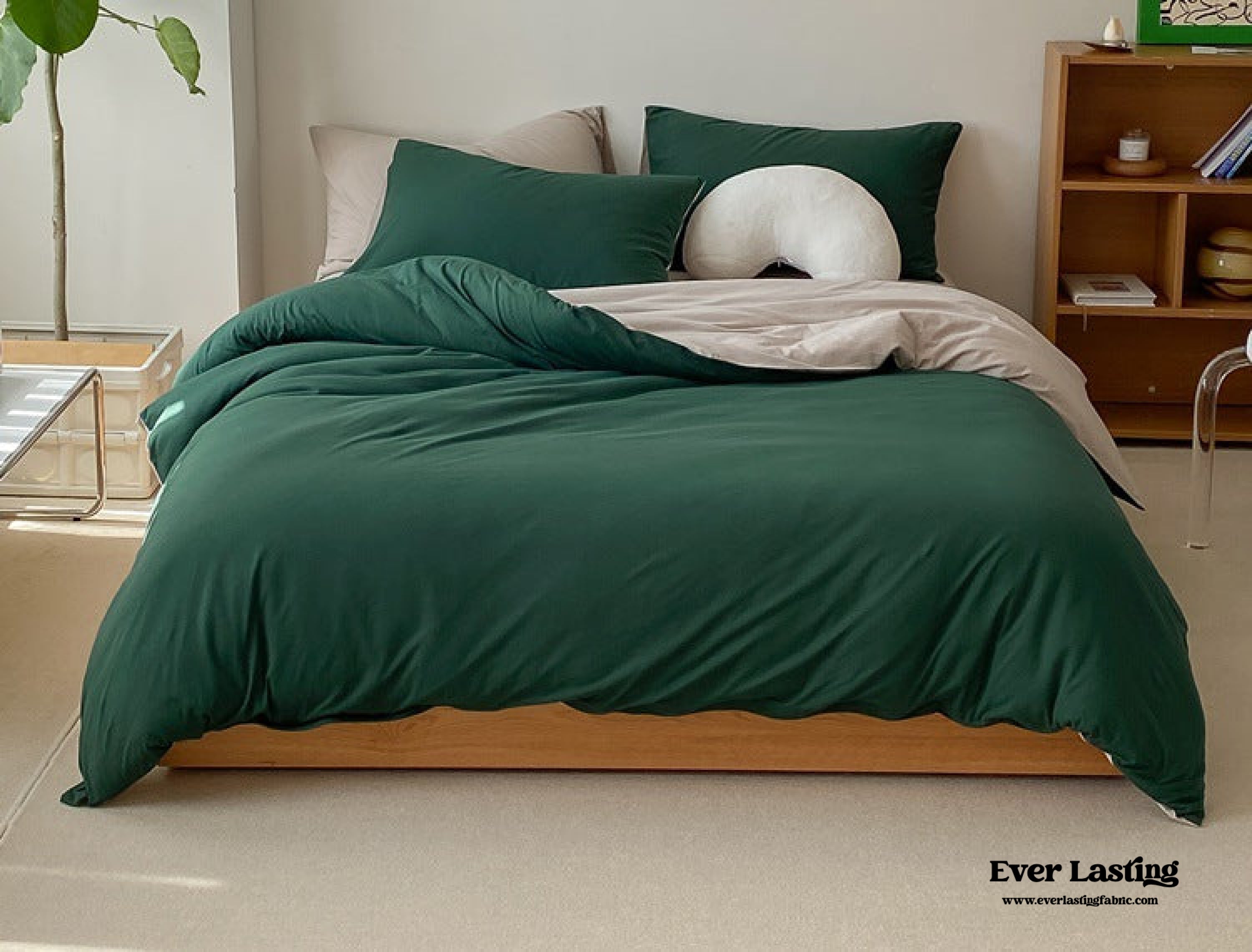 Duo Earth Tone Jersey Knit Bedding Set - Orange + Beige
