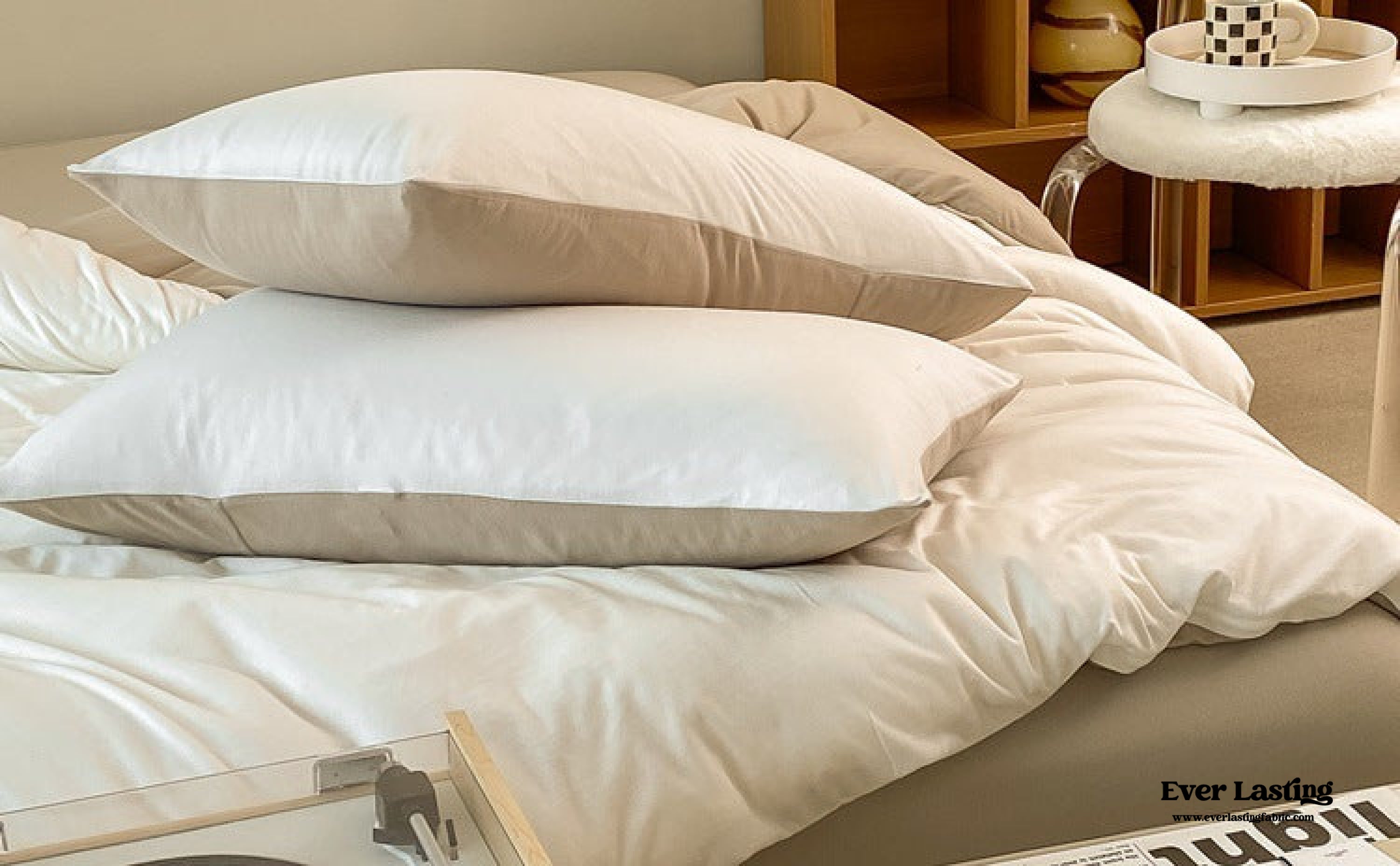 Duo Earth Tone Jersey Knit Bedding Set - Orange + Beige