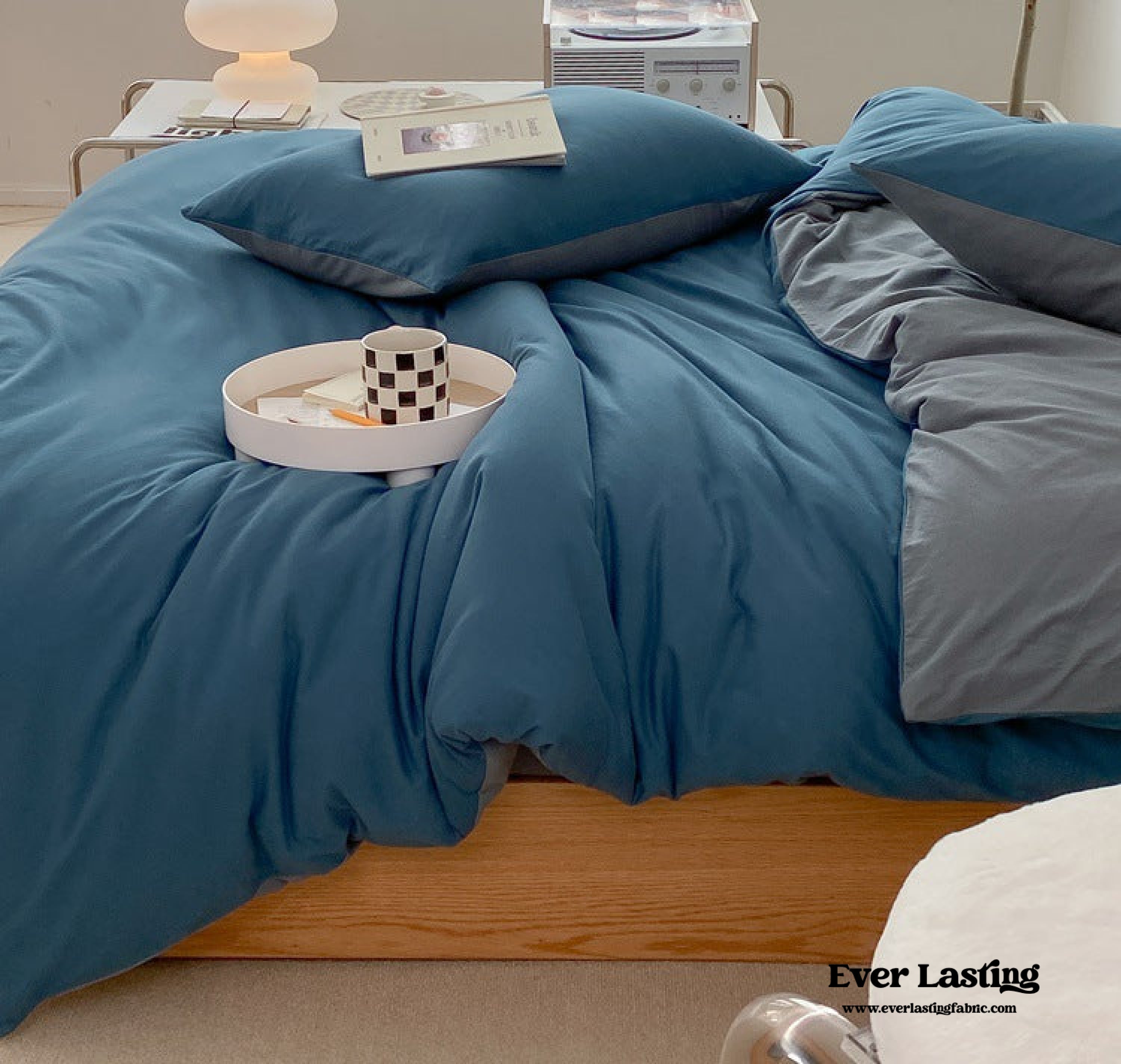 Duo Earth Tone Jersey Knit Bedding Set - Orange + Beige