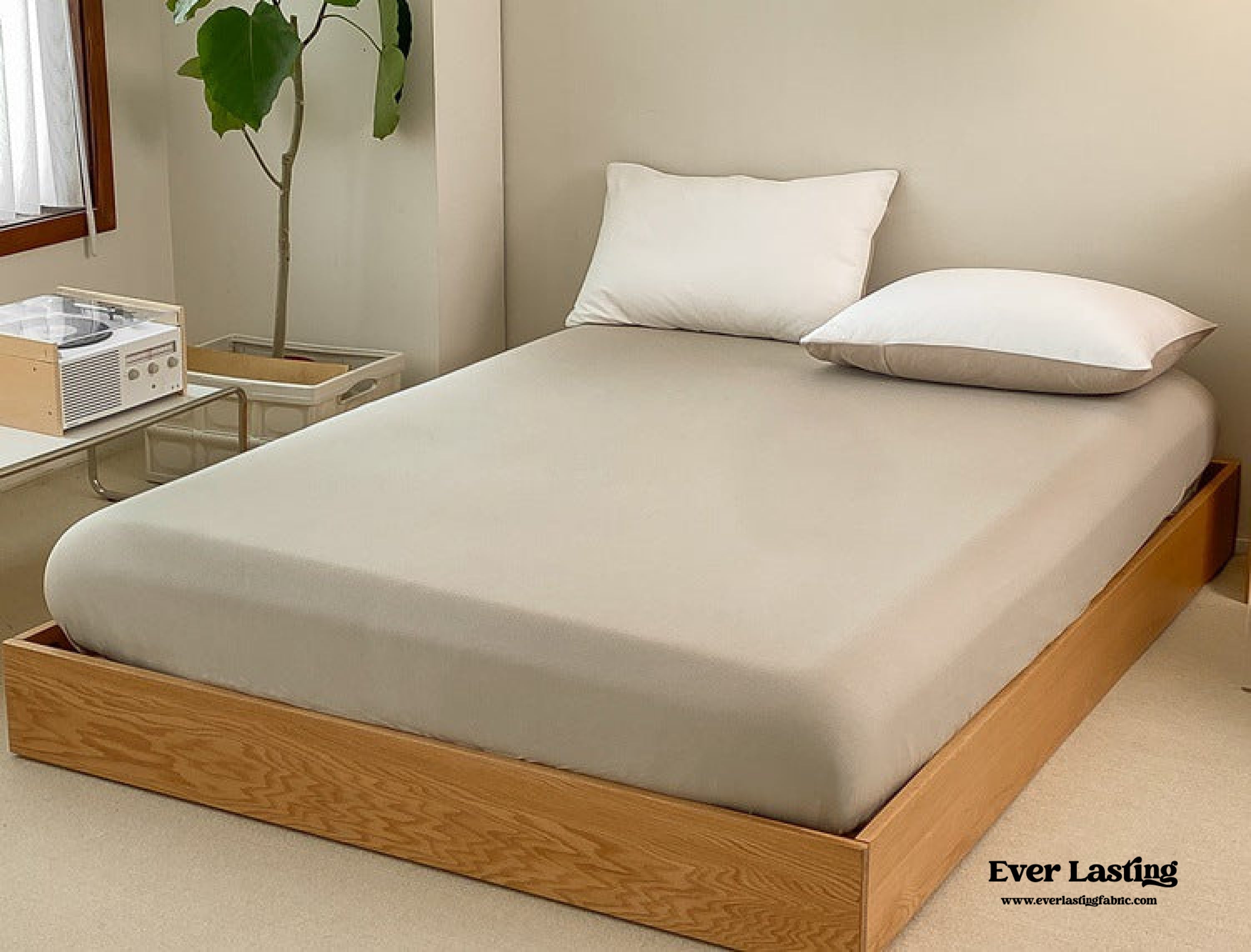 Duo Earth Tone Jersey Knit Bedding Set - Orange + Beige