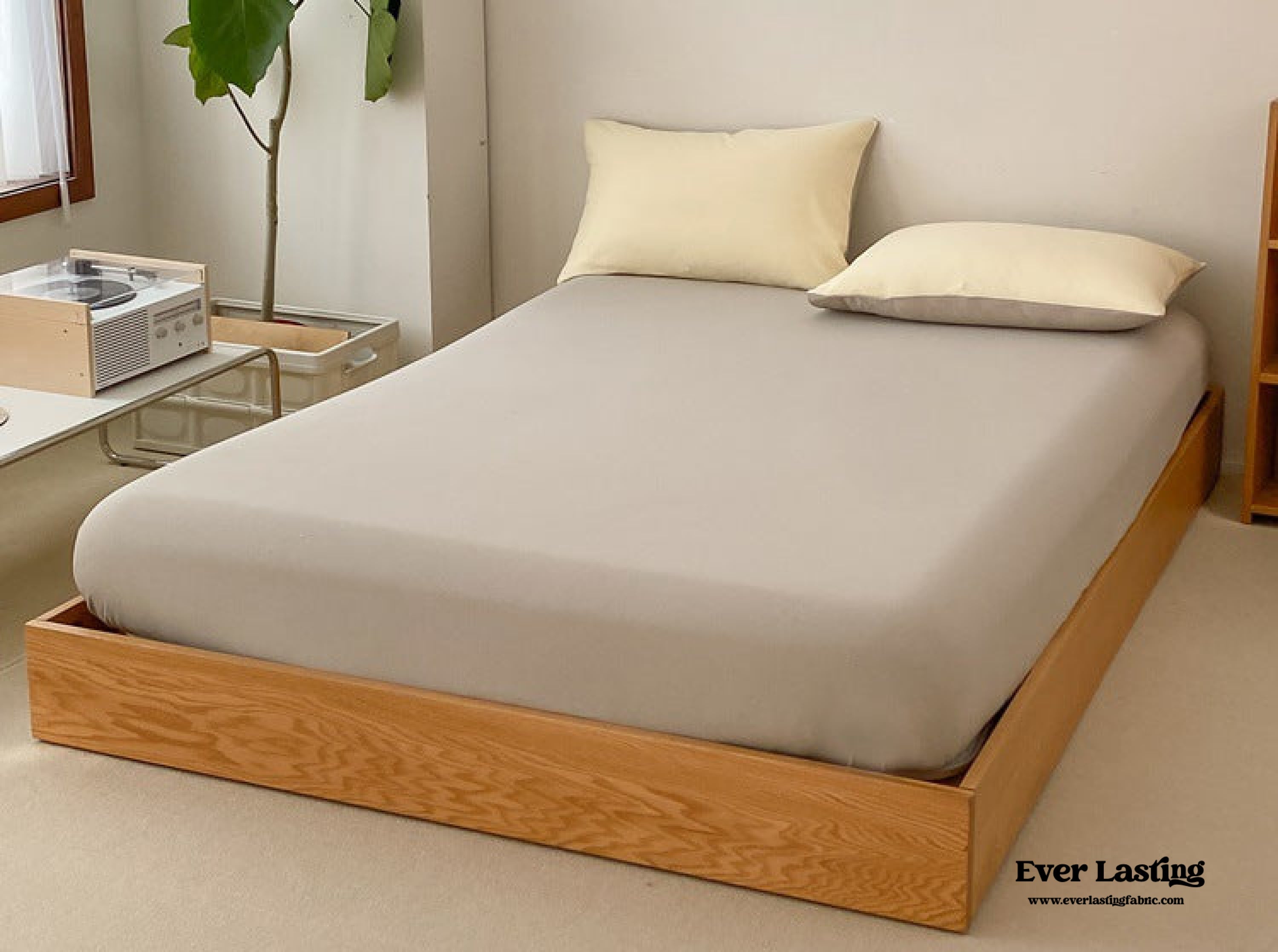 Duo Earth Tone Jersey Knit Bedding Set - Orange + Beige