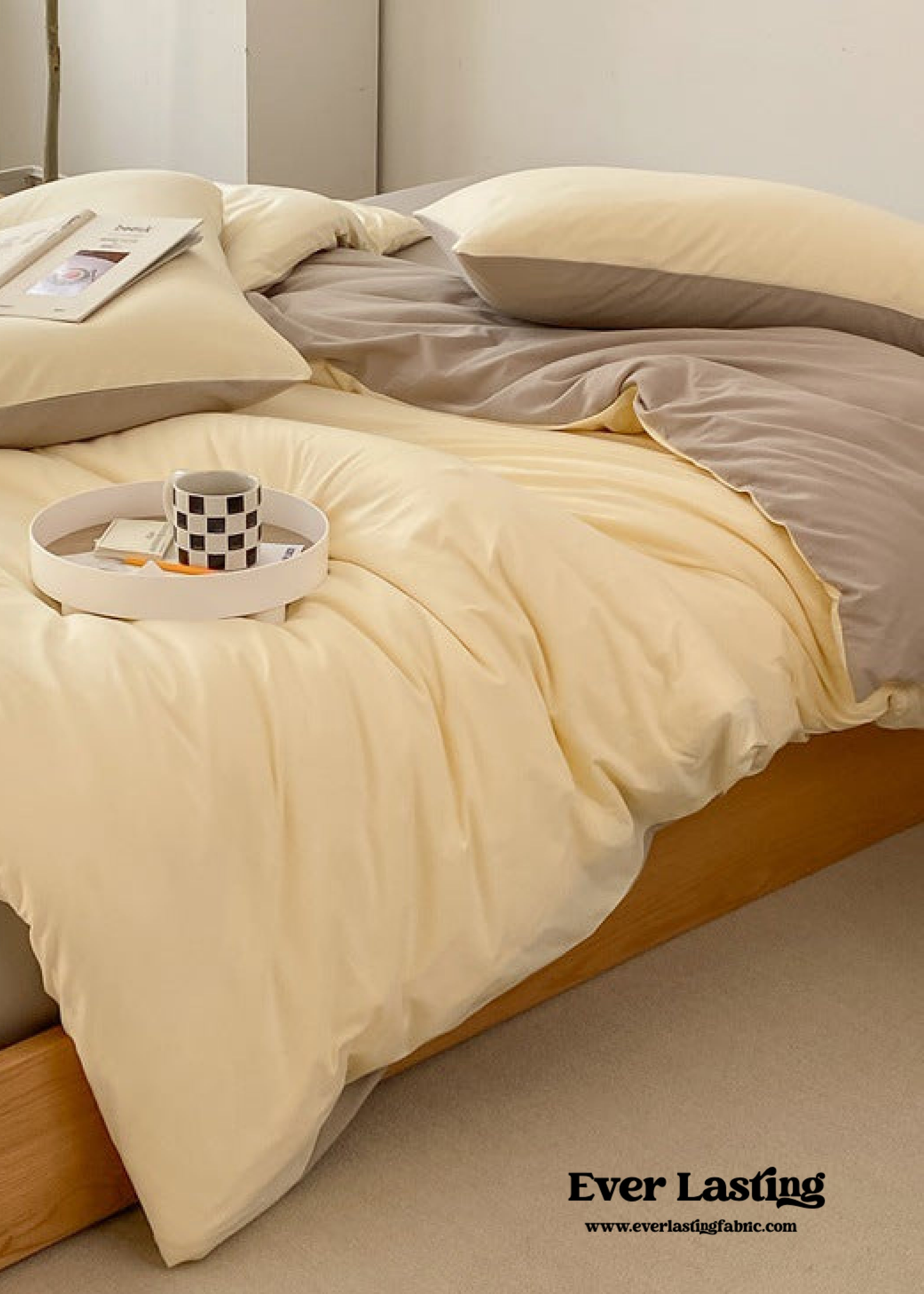 Duo Earth Tone Jersey Knit Bedding Set - Pink Beige
