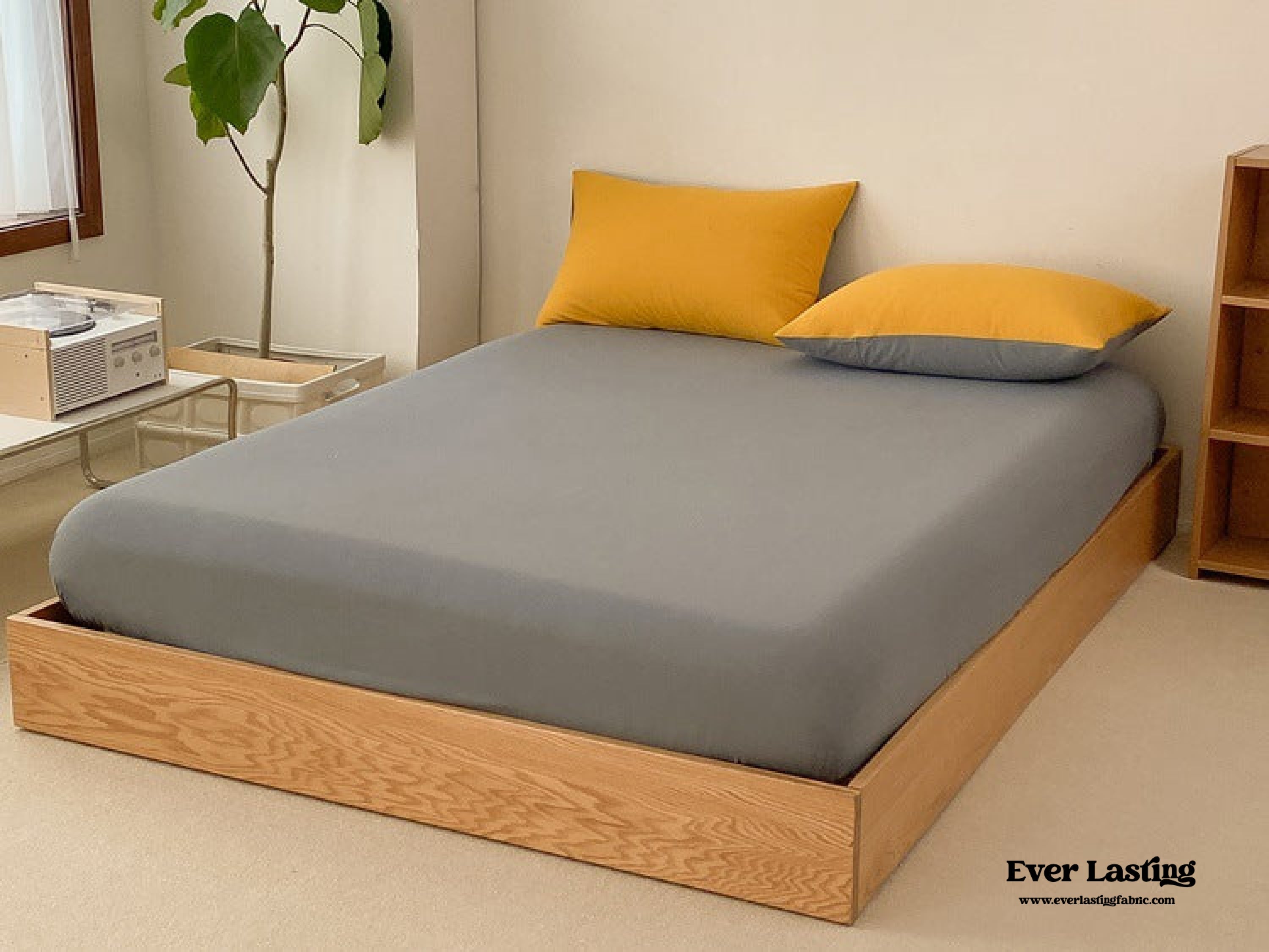 Duo Earth Tone Jersey Knit Bedding Set - Orange + Beige