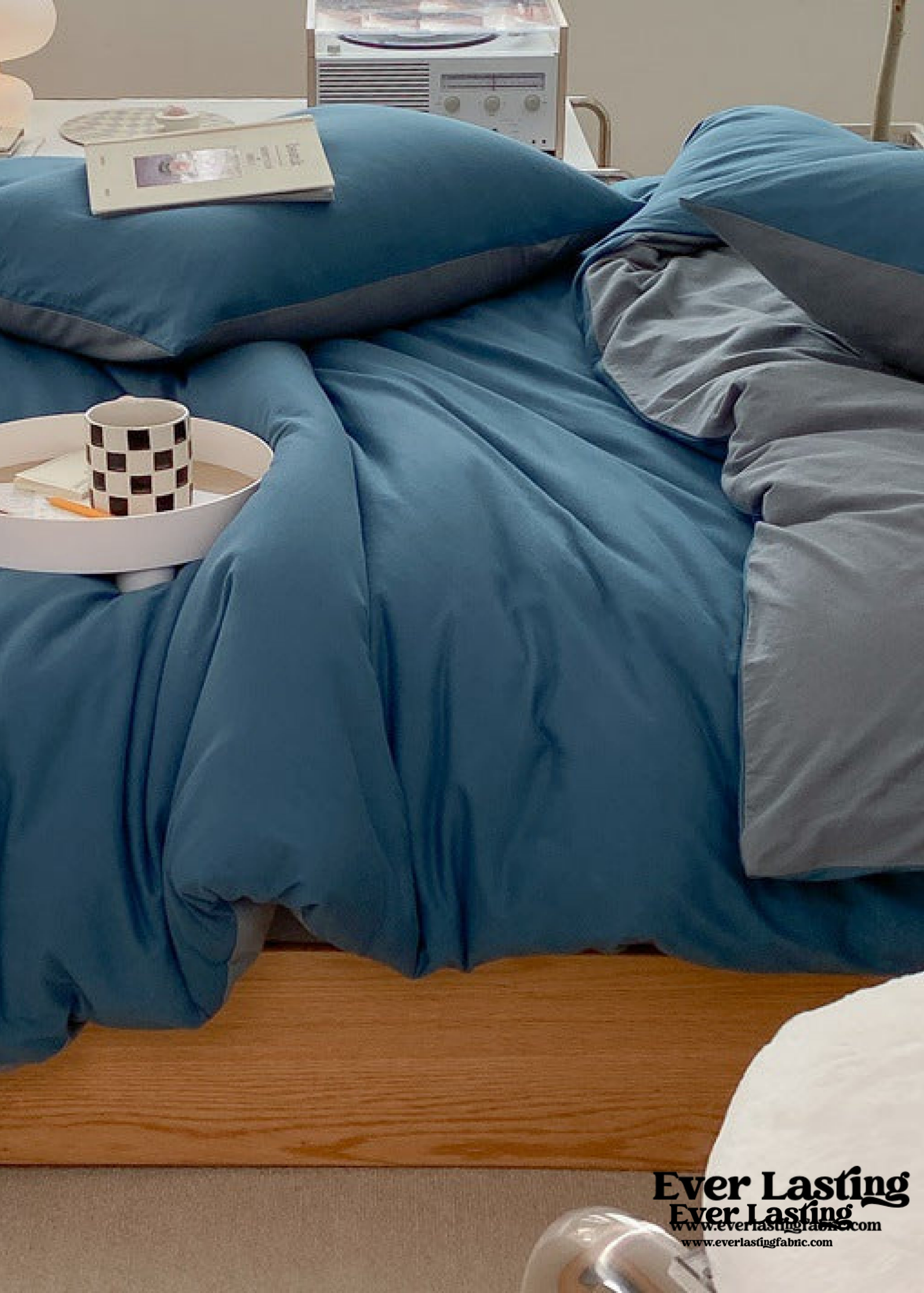 Duo Earth Tone Jersey Knit Bedding Set - Orange + Beige
