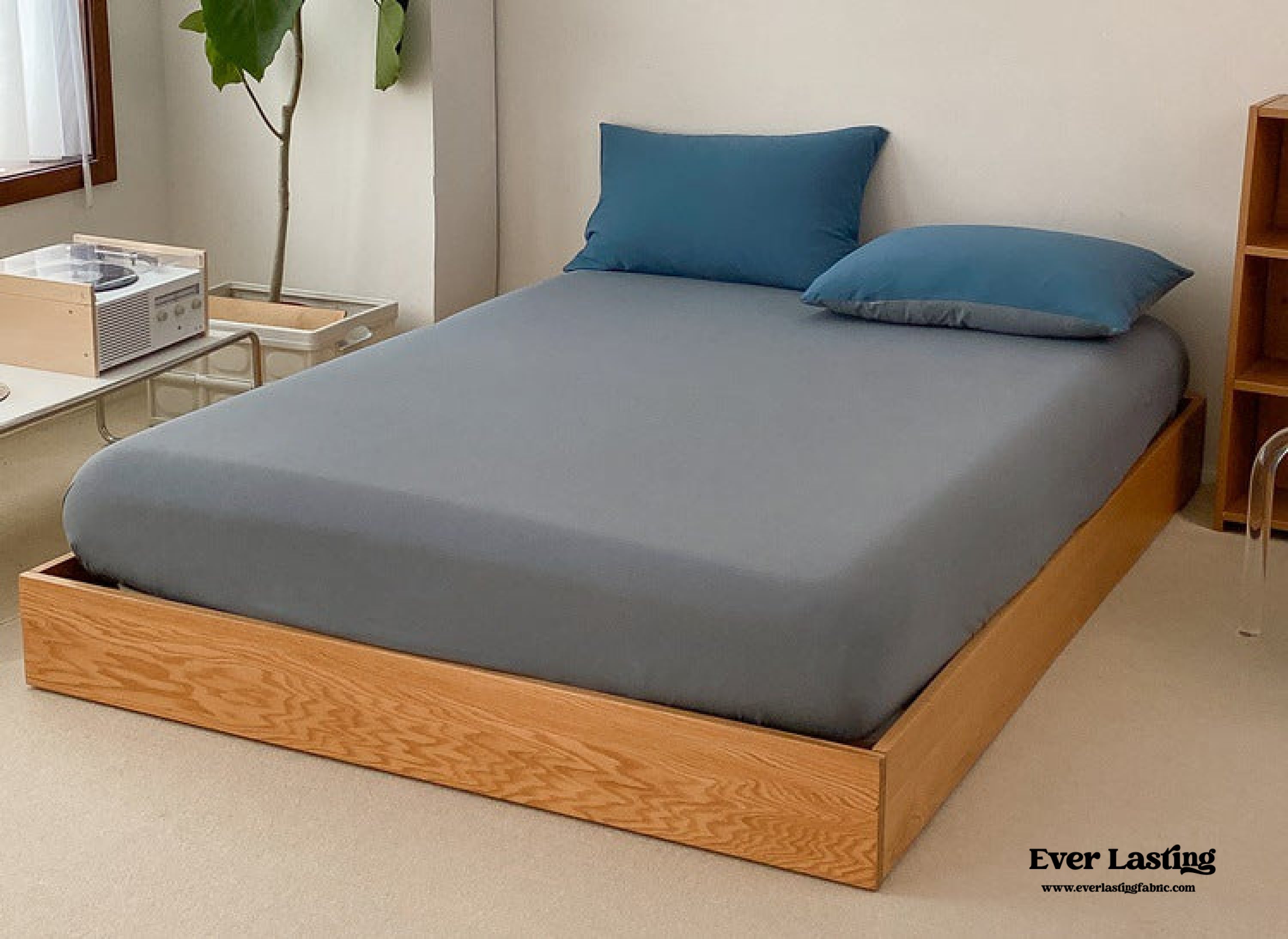 Duo Earth Tone Jersey Knit Bedding Set - Orange + Beige