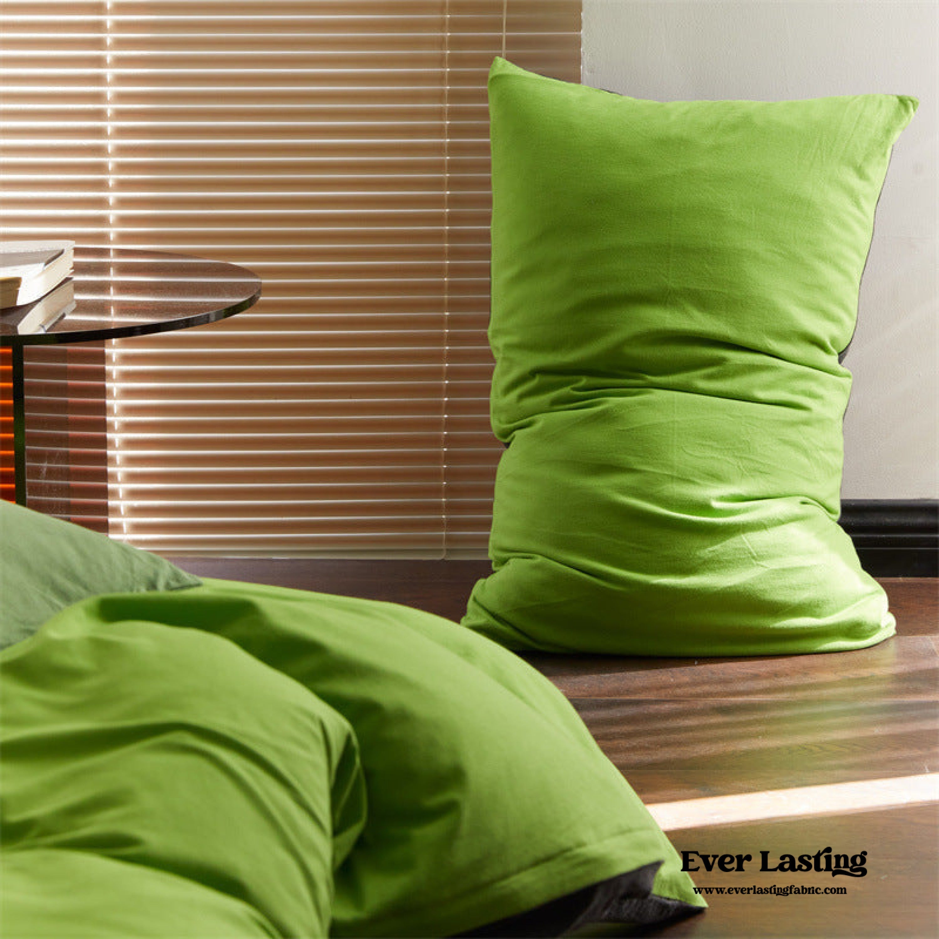 DUO Maximalist Jersey Knit Bedding Set - Barbie Pink + Forest Green