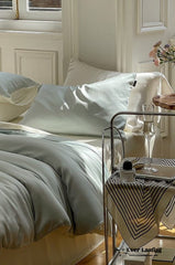 DUO Reversible Pastel Silky Tencel Bedding Set - Blue