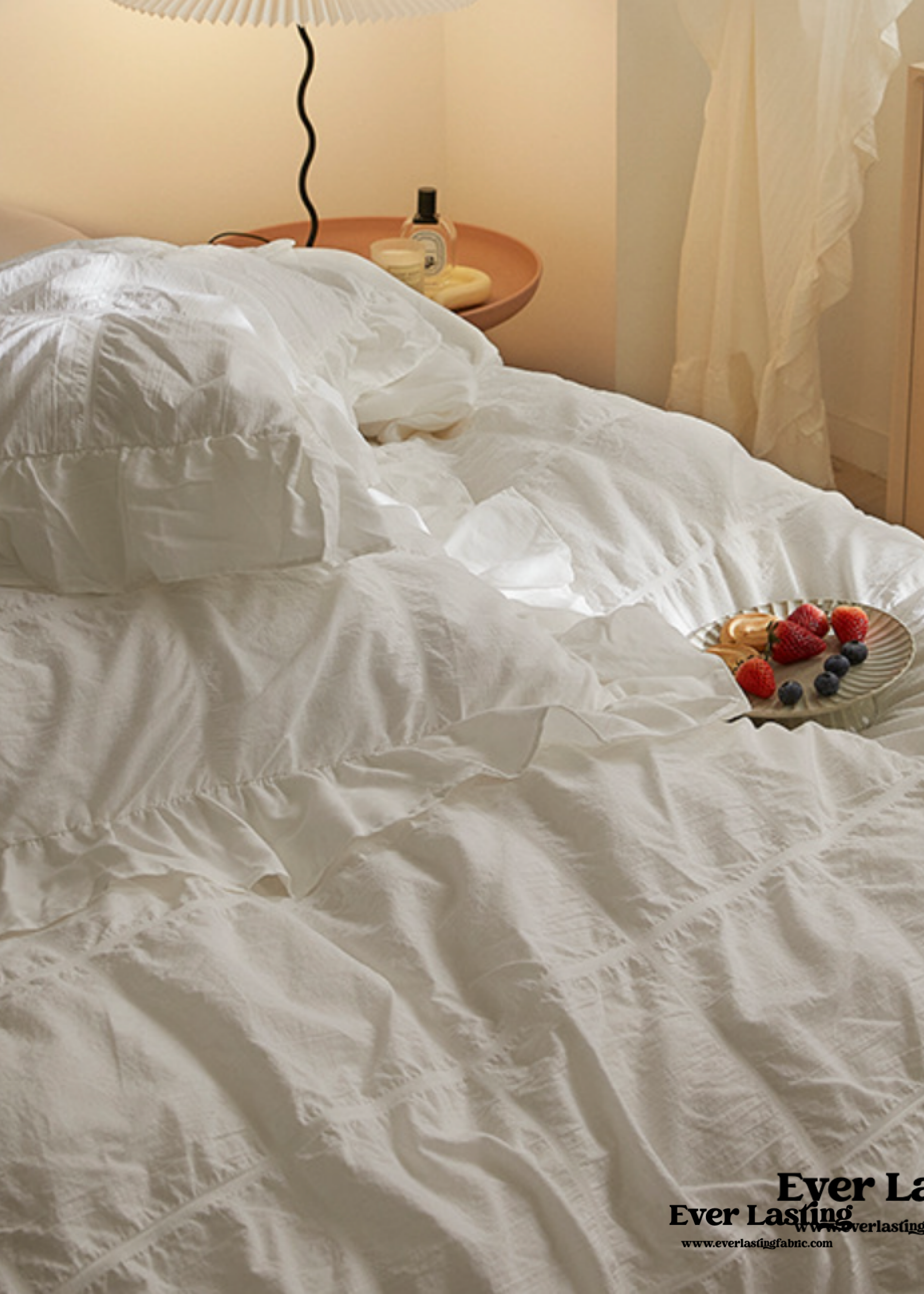Earth Tone Marshmallow Puff Ruffle Bedding Set - Rust Pink