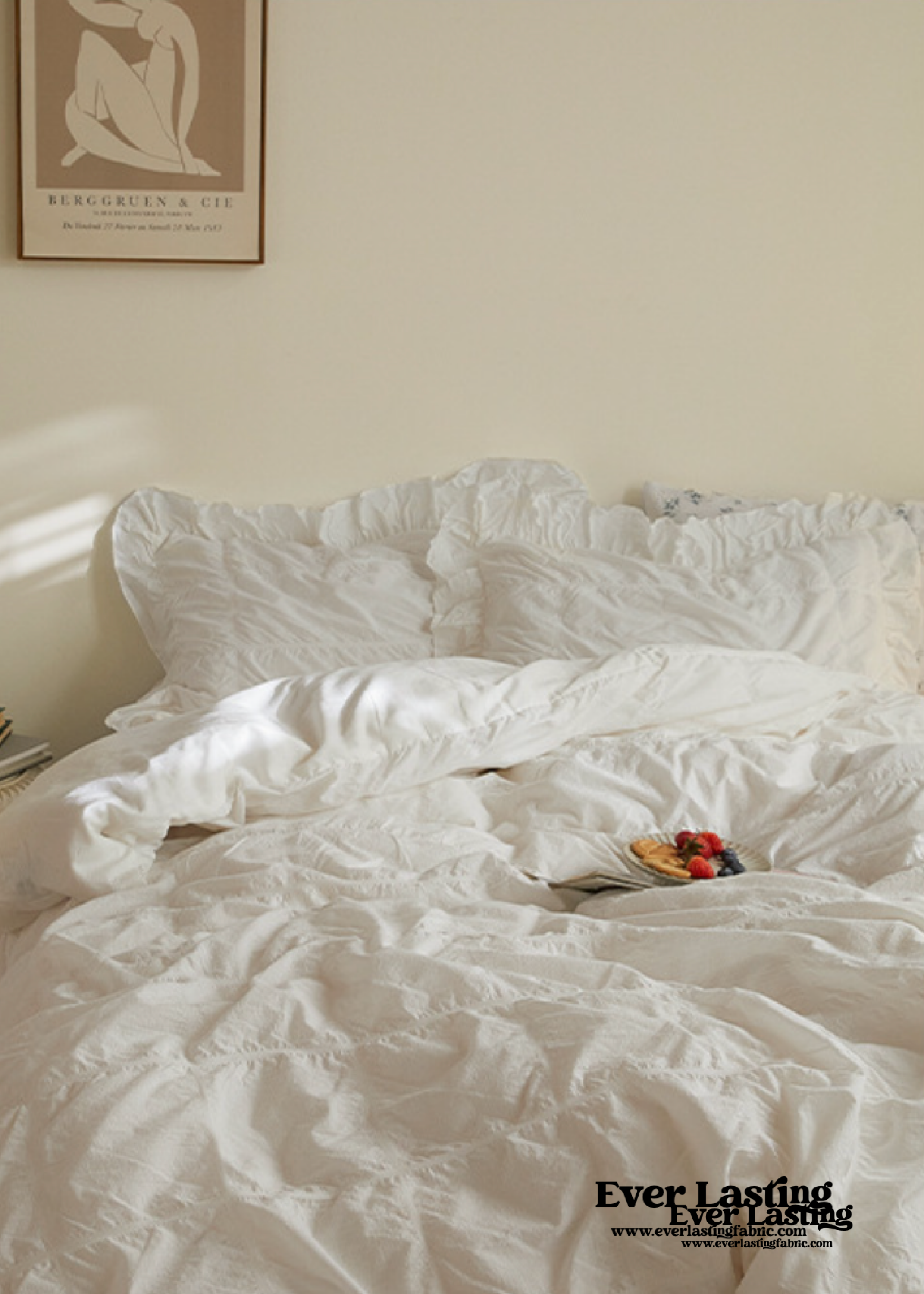 Earth Tone Marshmallow Puff Ruffle Bedding Set - Rust Pink