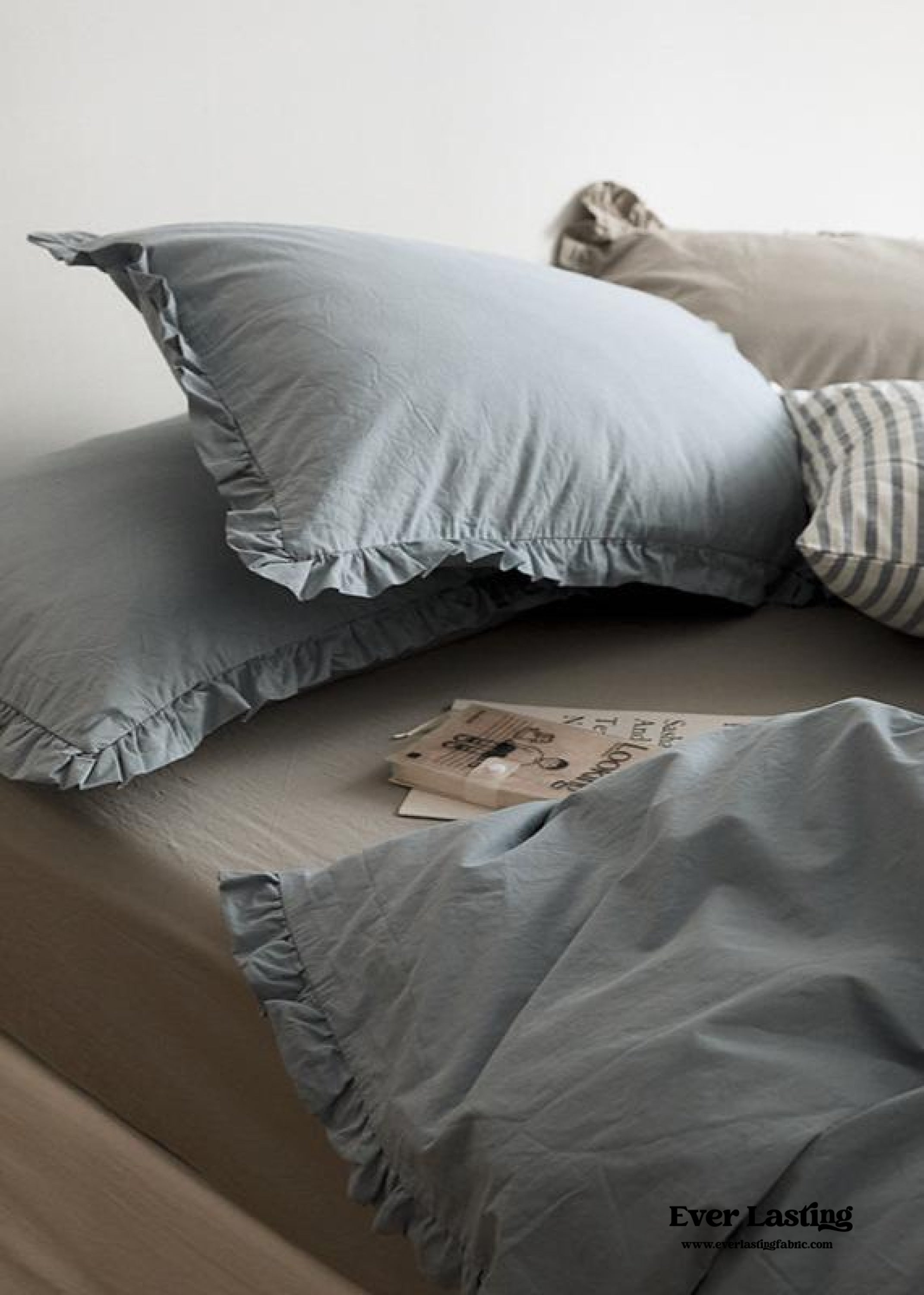 Earth Tone Ruffle Bedding Set - Pink