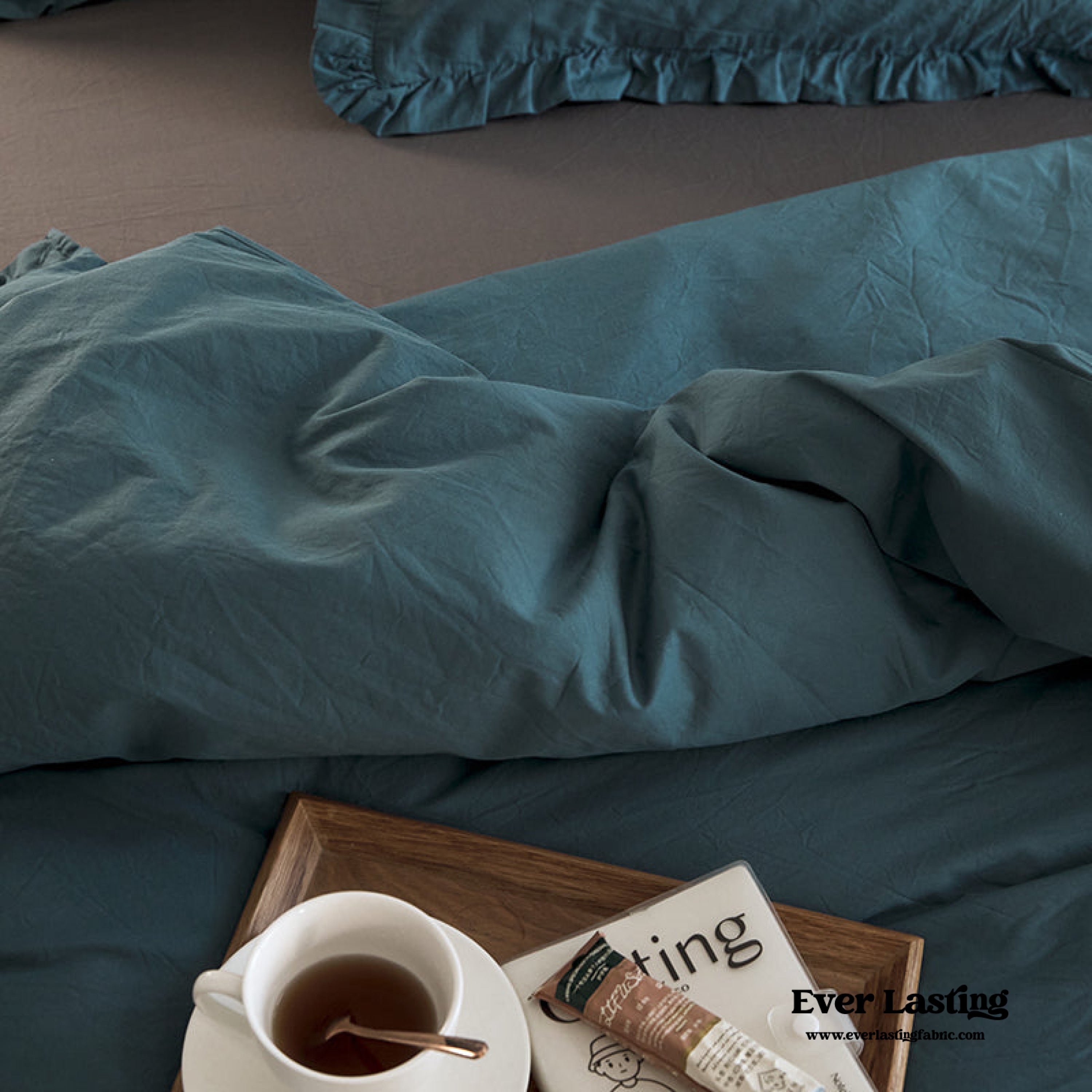 Earth Tone Ruffle Bedding Set - Pink